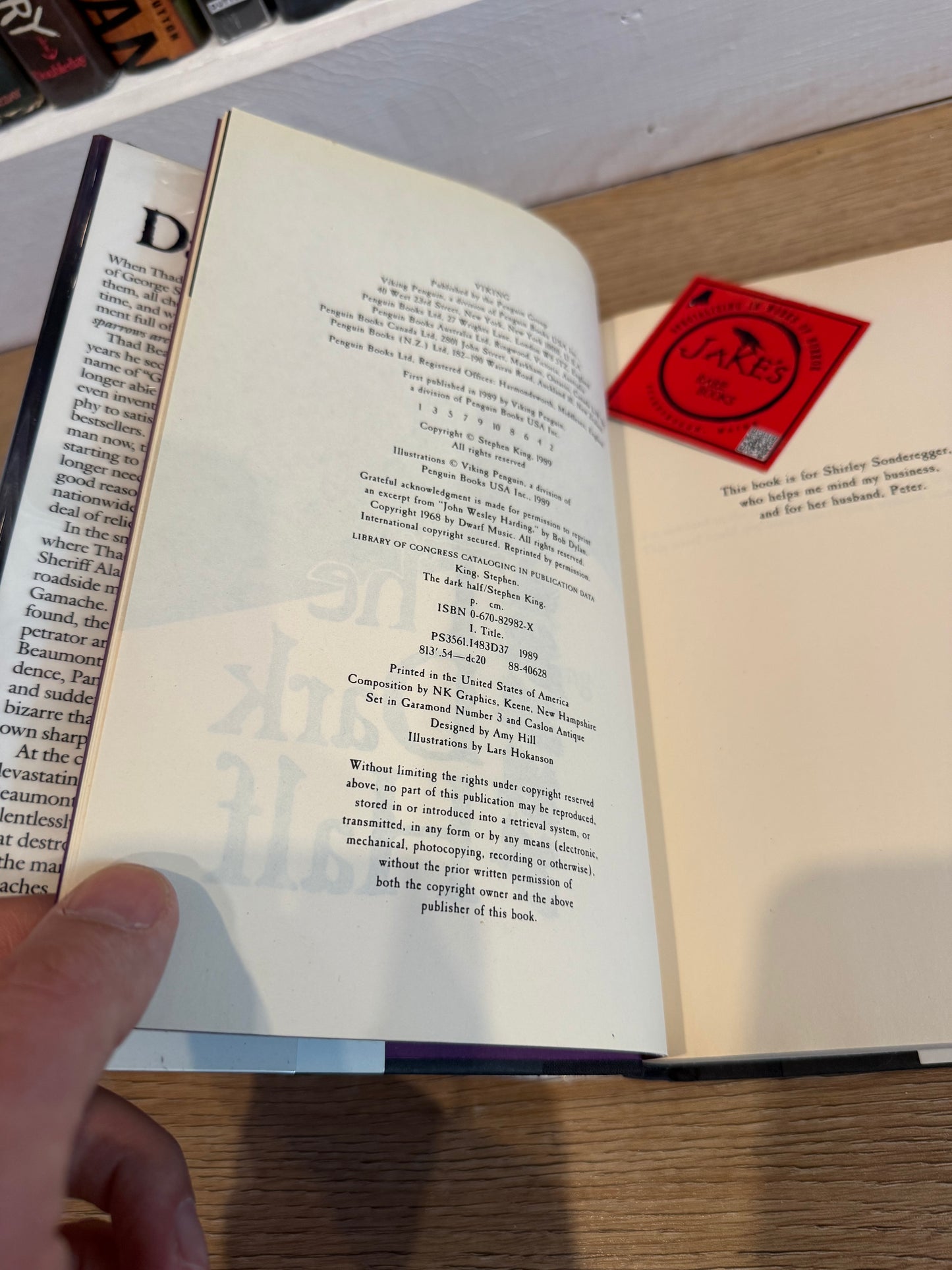 Stephen King, The Dark Half, first edition