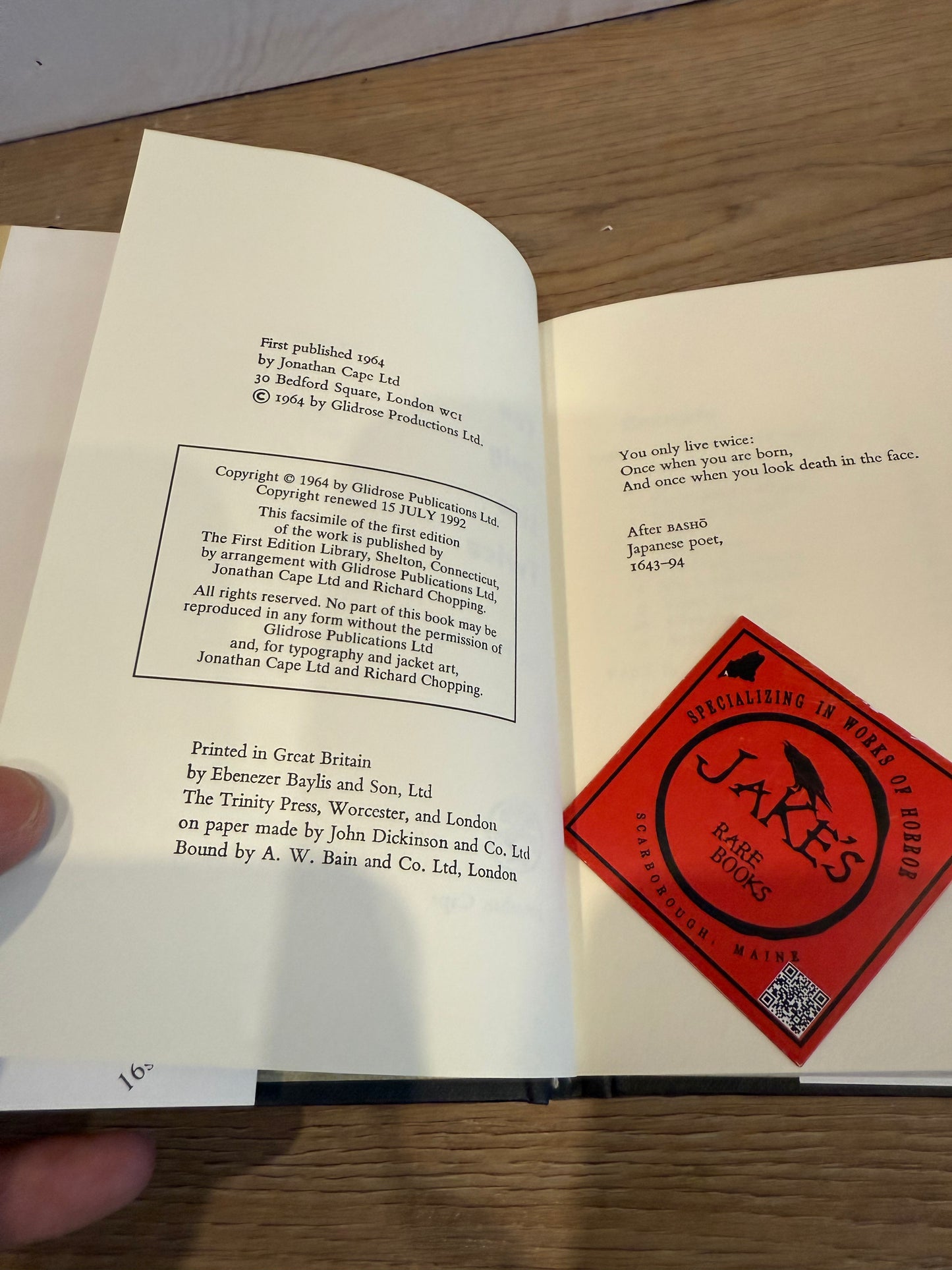 Ian Fleming, You Only Live Twice, First Edition Library