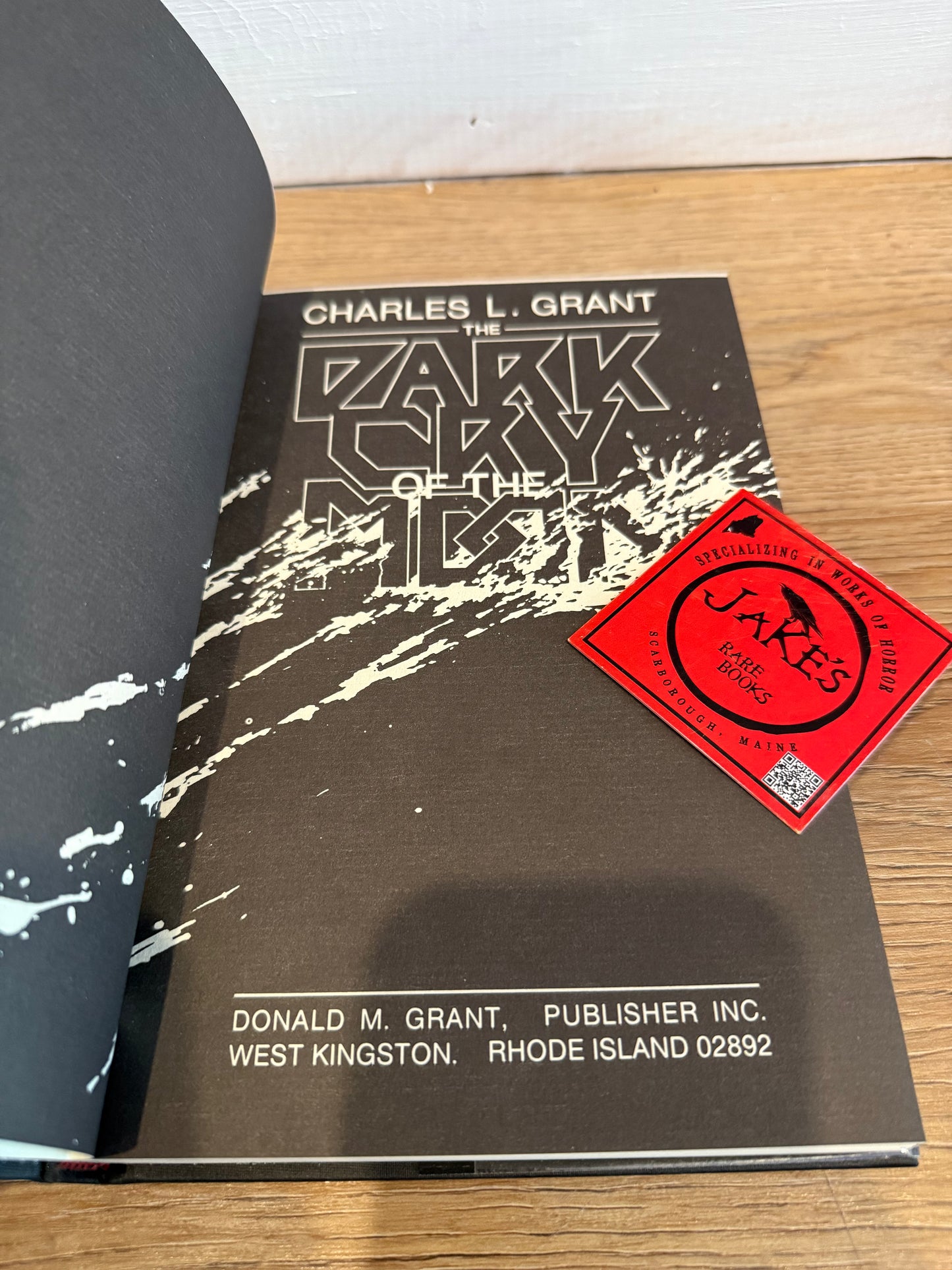 Charles Grant, The Dark Cry of the Moon, First Edition,