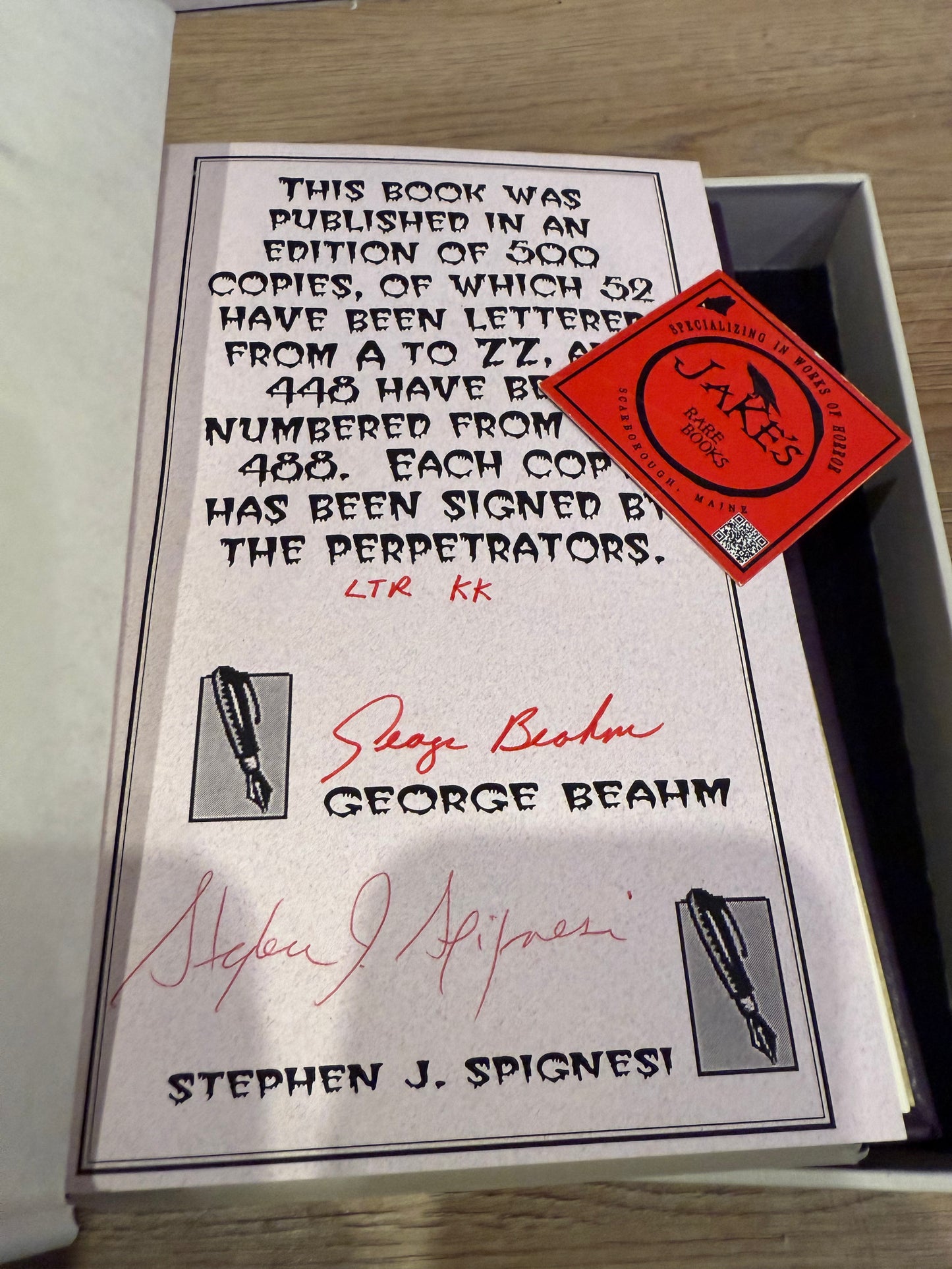Stephen King: America’s Best Loved Boogeyman, LETTER KK, by George Beahm