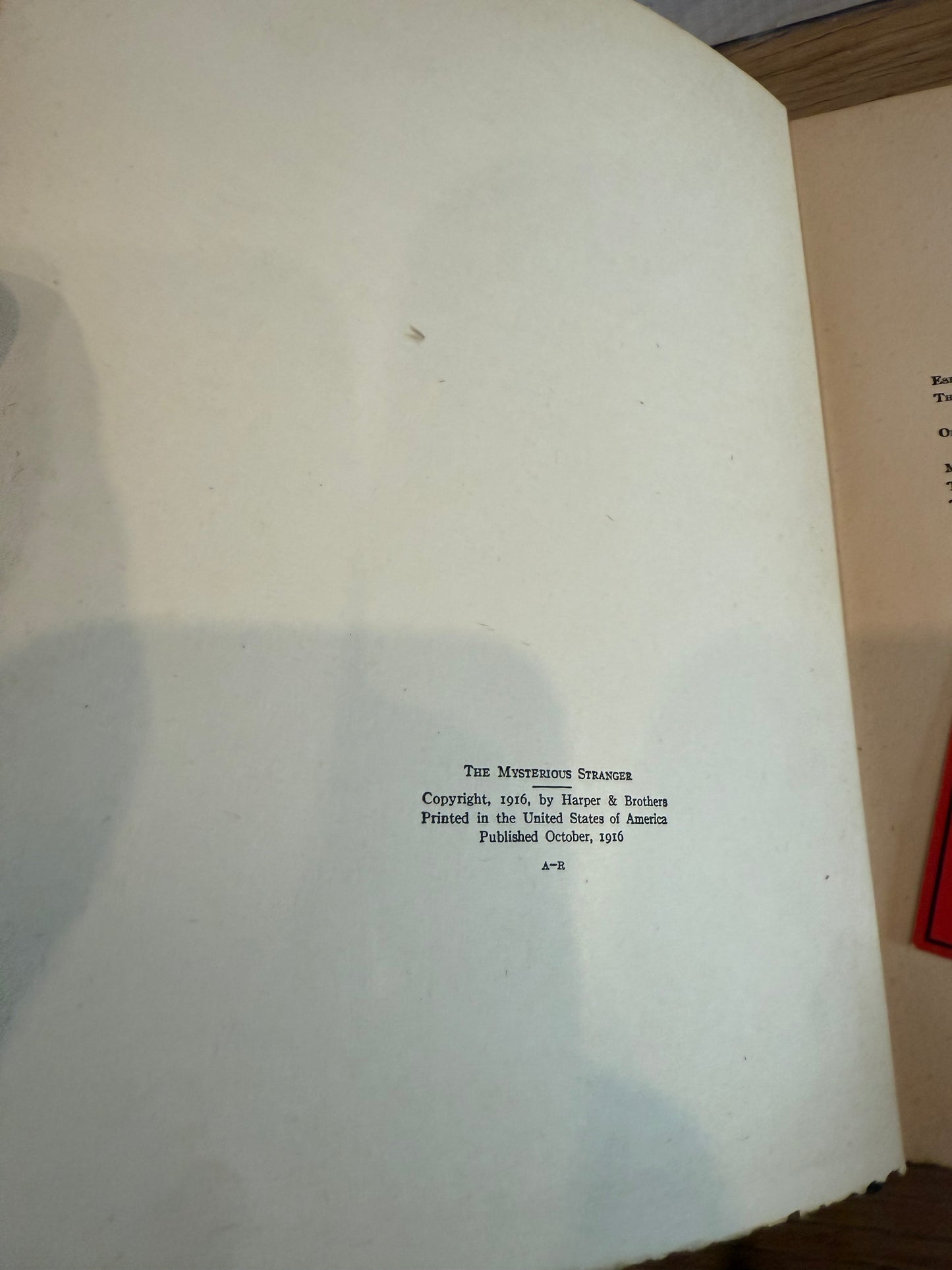 Mark Twain, The Mysterious Stranger, True First Edition