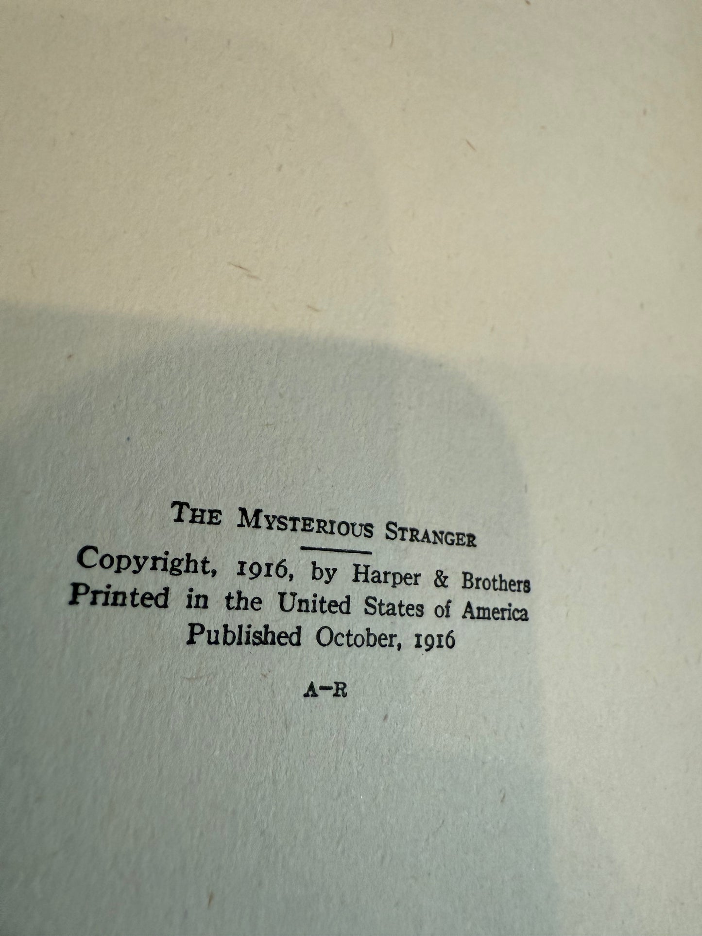 Mark Twain, The Mysterious Stranger, True First Edition
