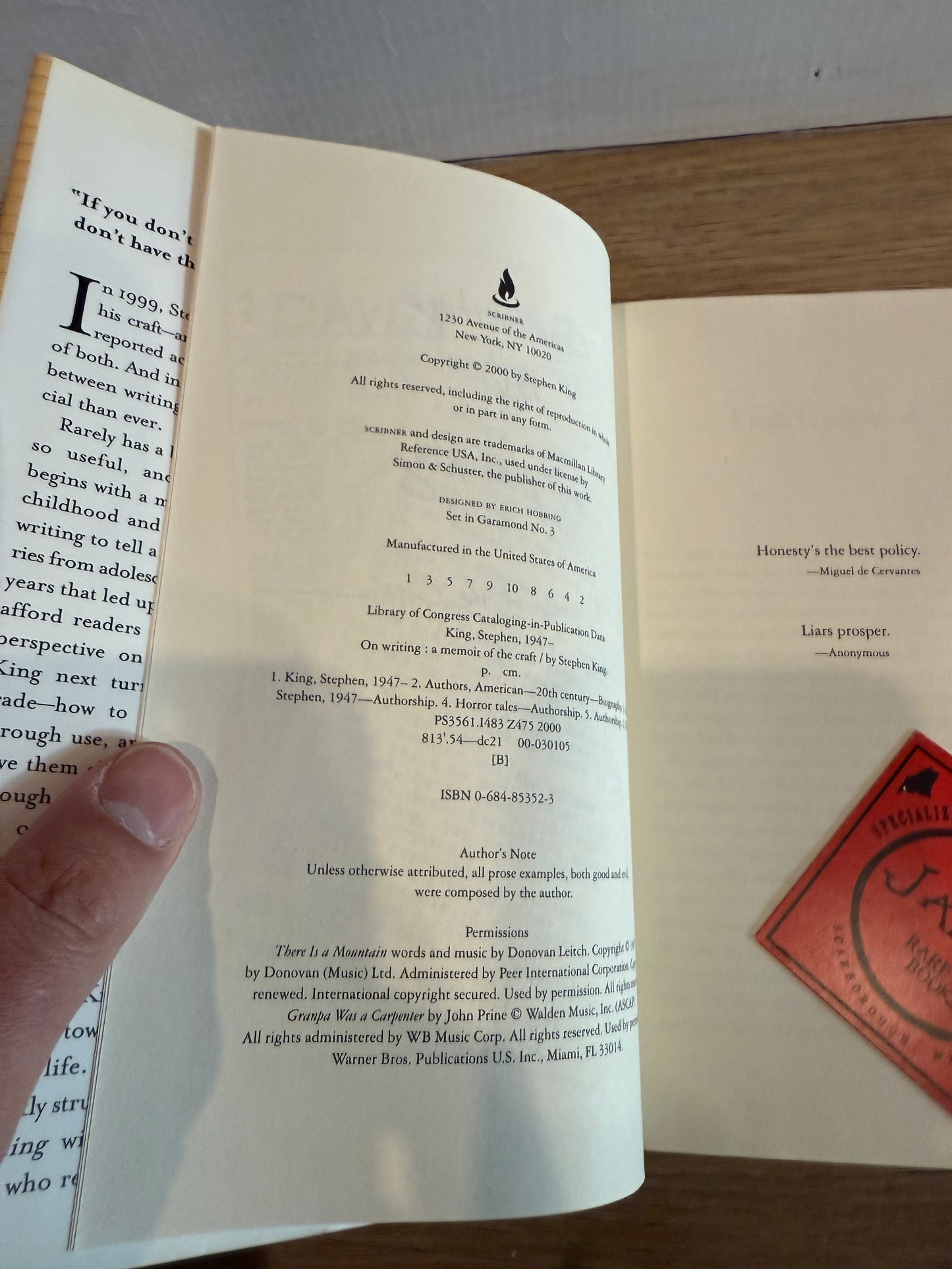 Stephen King, On Writing, First Edition