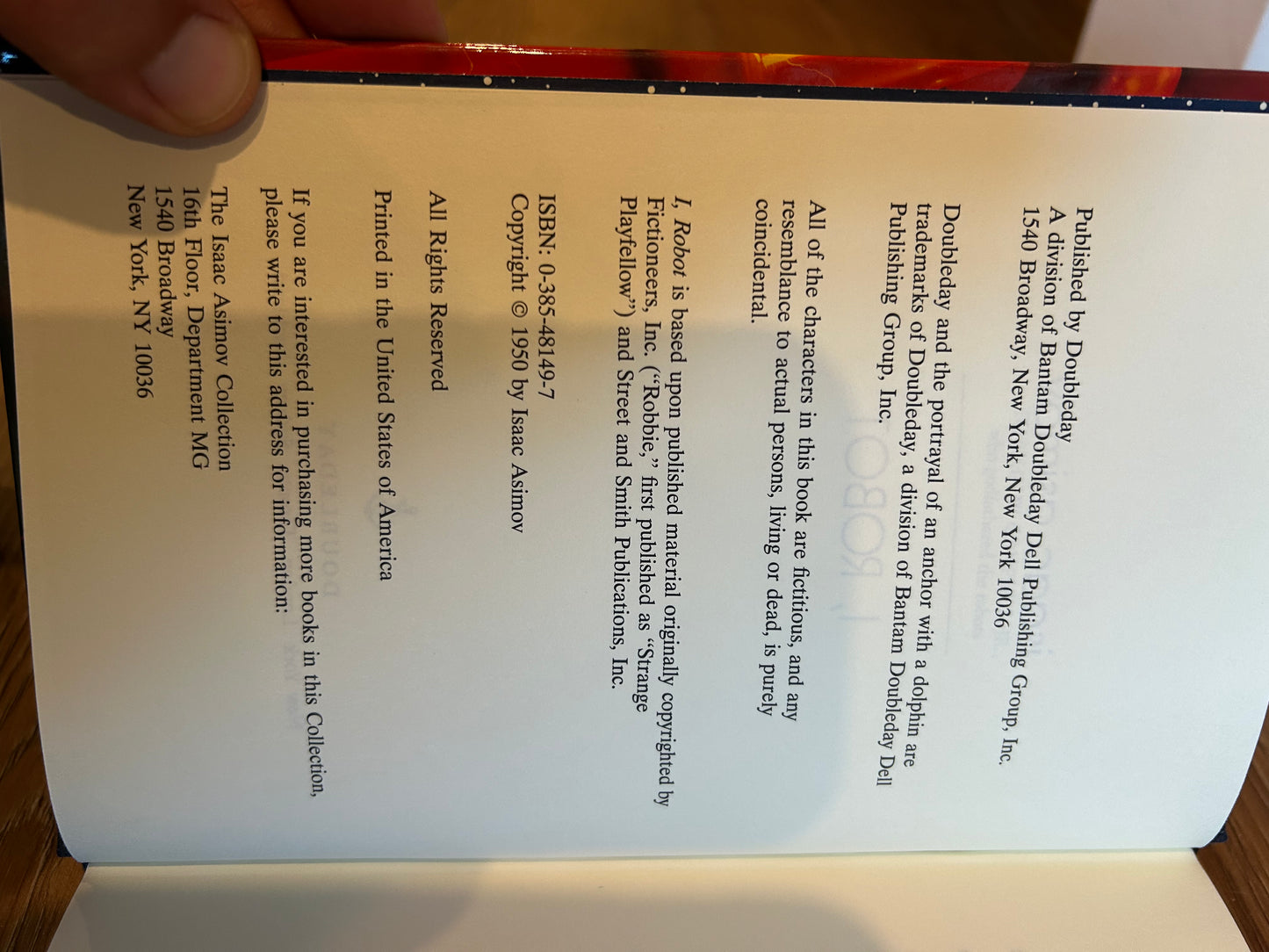 Isaac Asimov, I, Robot, Later Printing, Doubleday