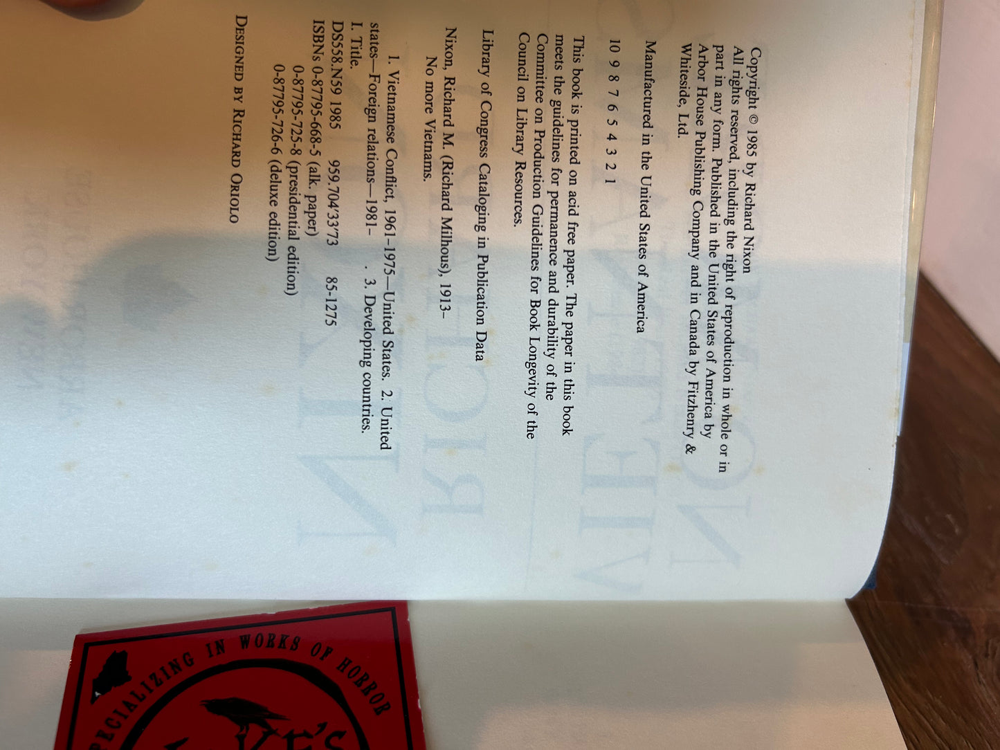 Richard Nixon, No More Vietnams, Signed First Edition, Arbor House