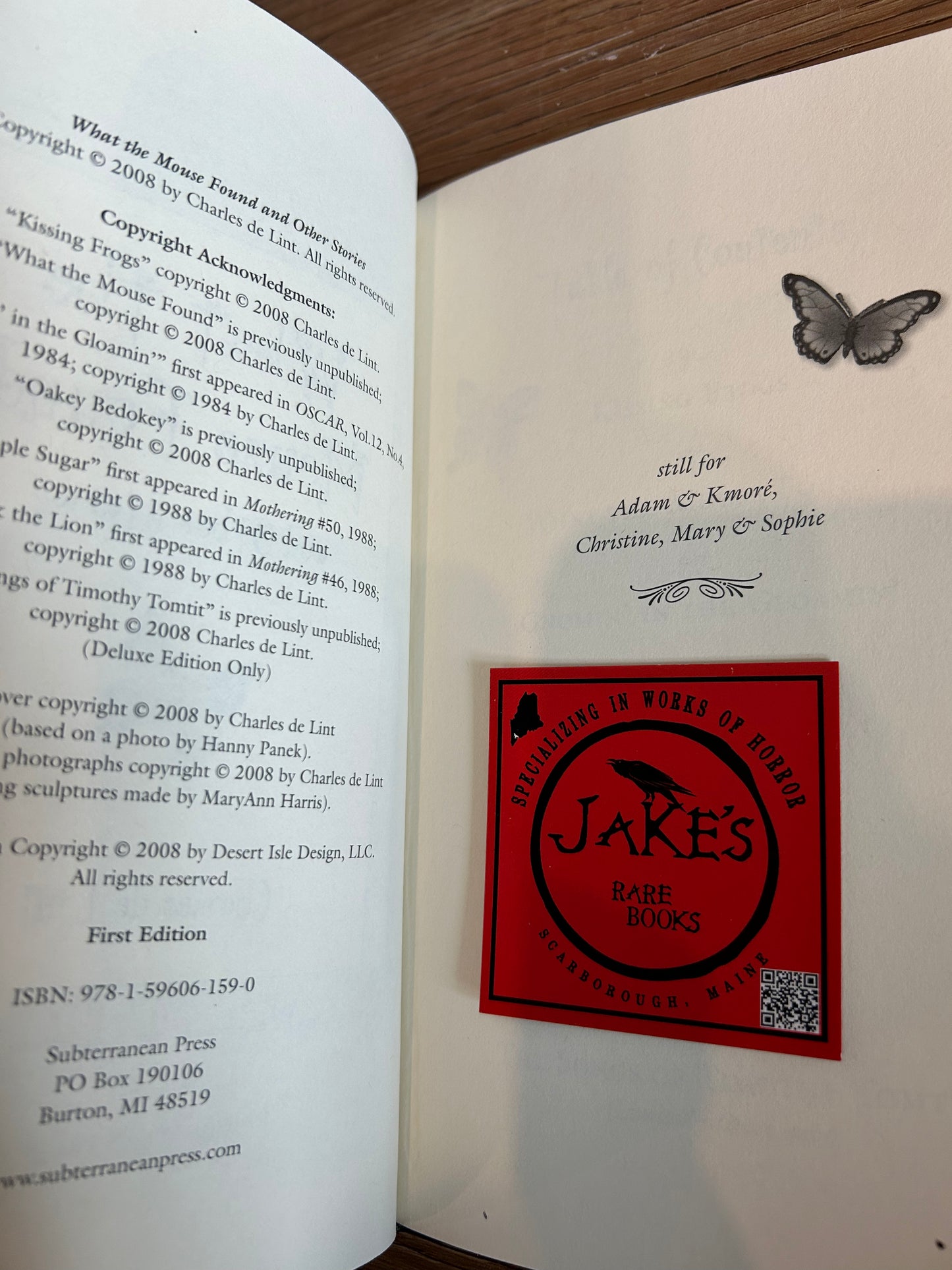 Charles de Lint, What the Mouse Found and Other Stories, Signed Limited Edition, Subterranean Press