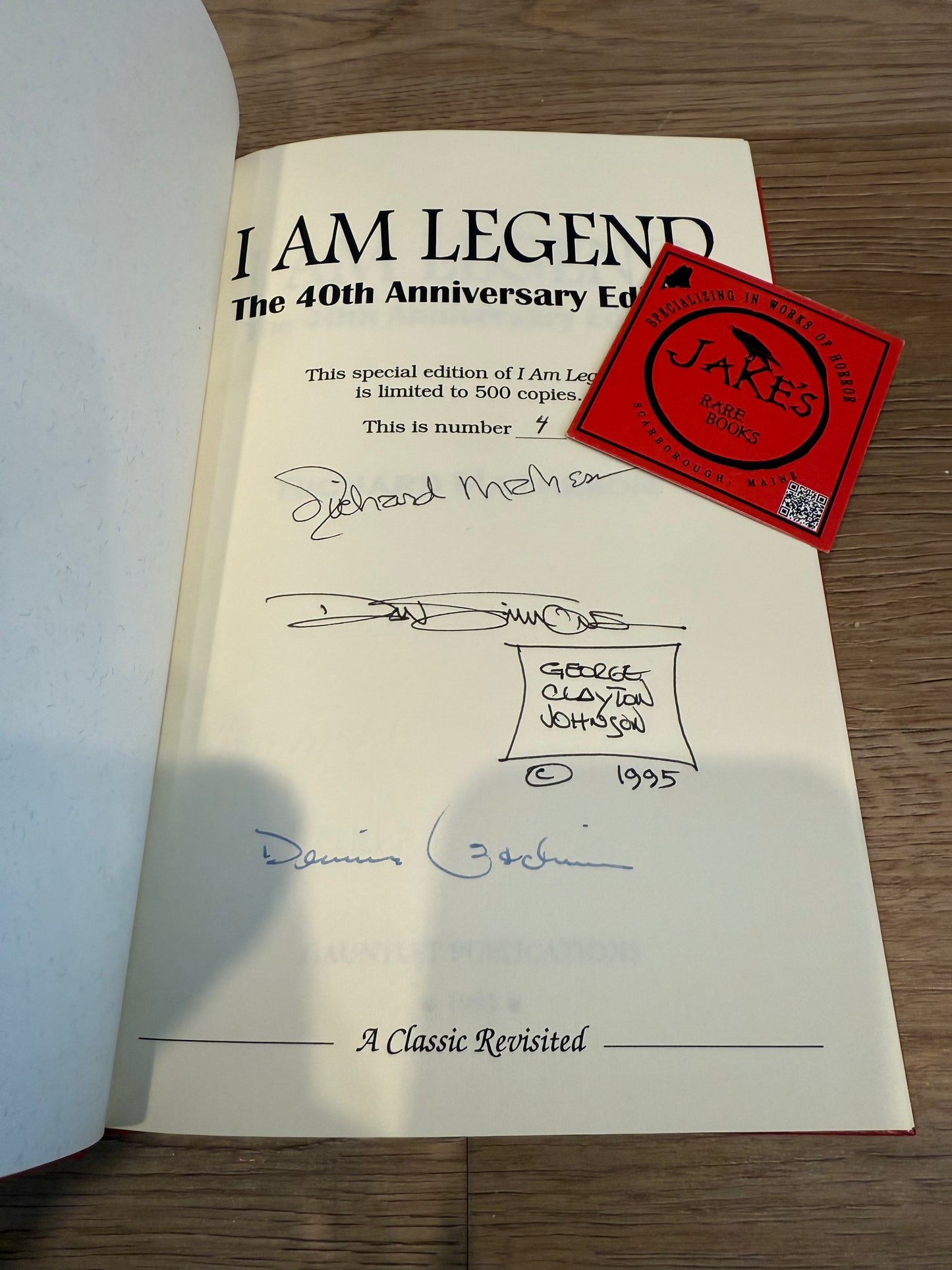 Richard Matheson, I am Legend, Signed/Limited #4, Gauntlet Press