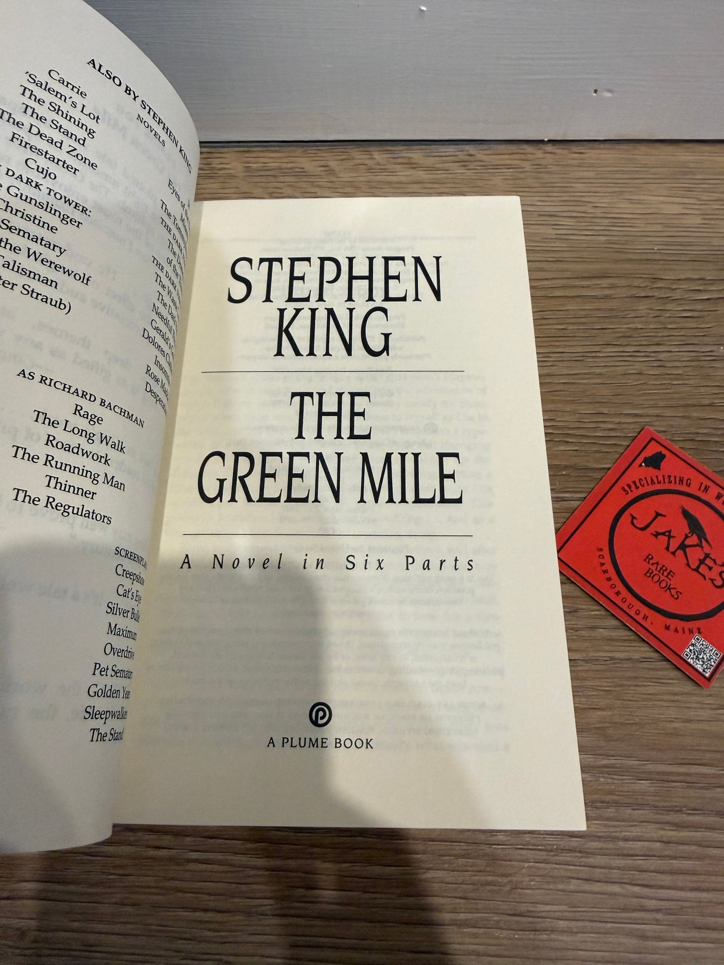 Stephen King, The Green Mile, First Plume Printing