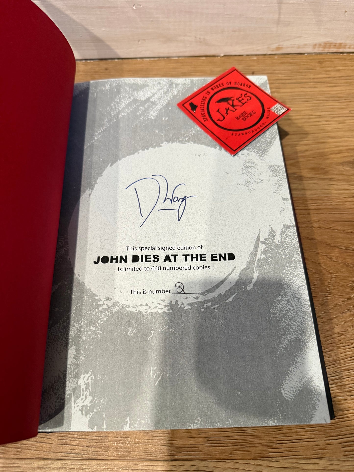 David Wong, John Dies at the End, Signed/Limited #2, Cemetery Dance