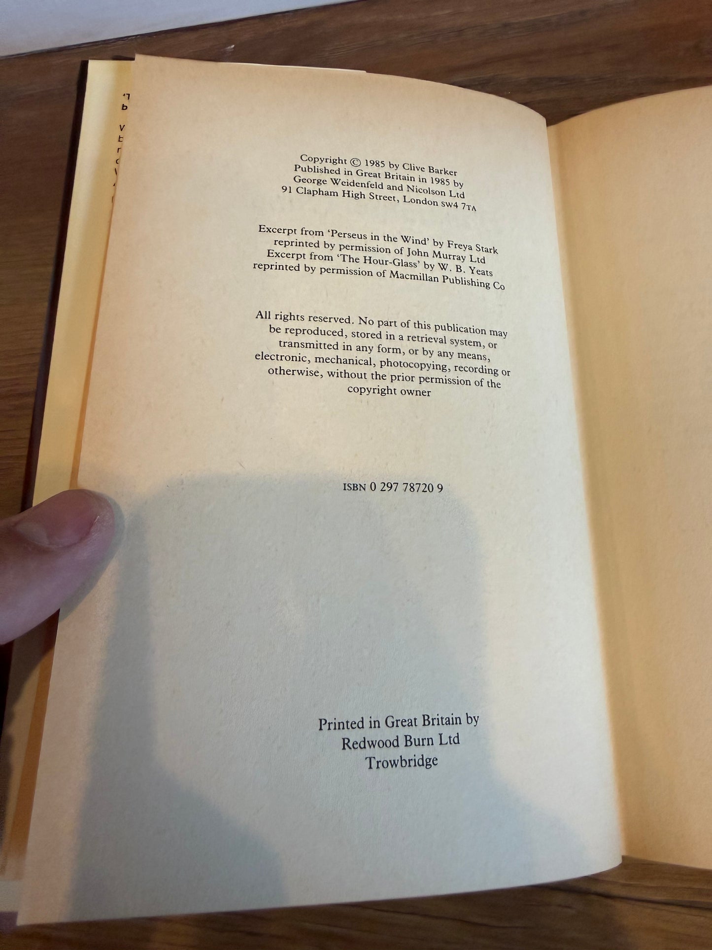 Clive Barker, The Damnation Game, UK First Edition Signed, Weidenfeld and Nicolson