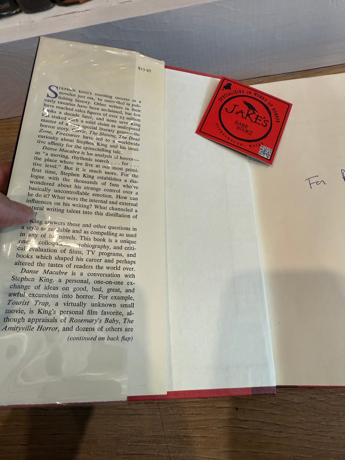 Stephen King, Danse Macabre, First Edition, INSCRIBED