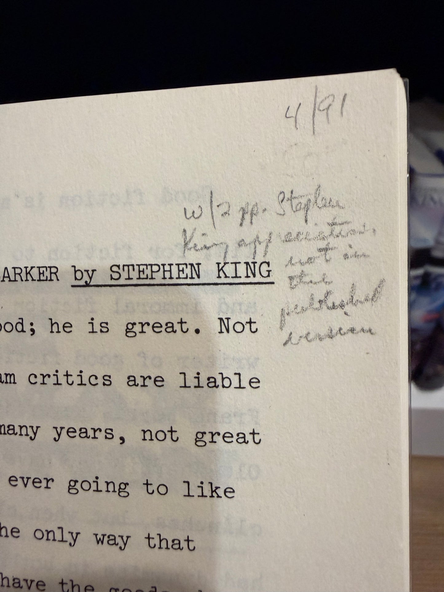 Clive Barker, The Inhuman Condition, Pre-publication Preview, SIGNED, Poseidon Press