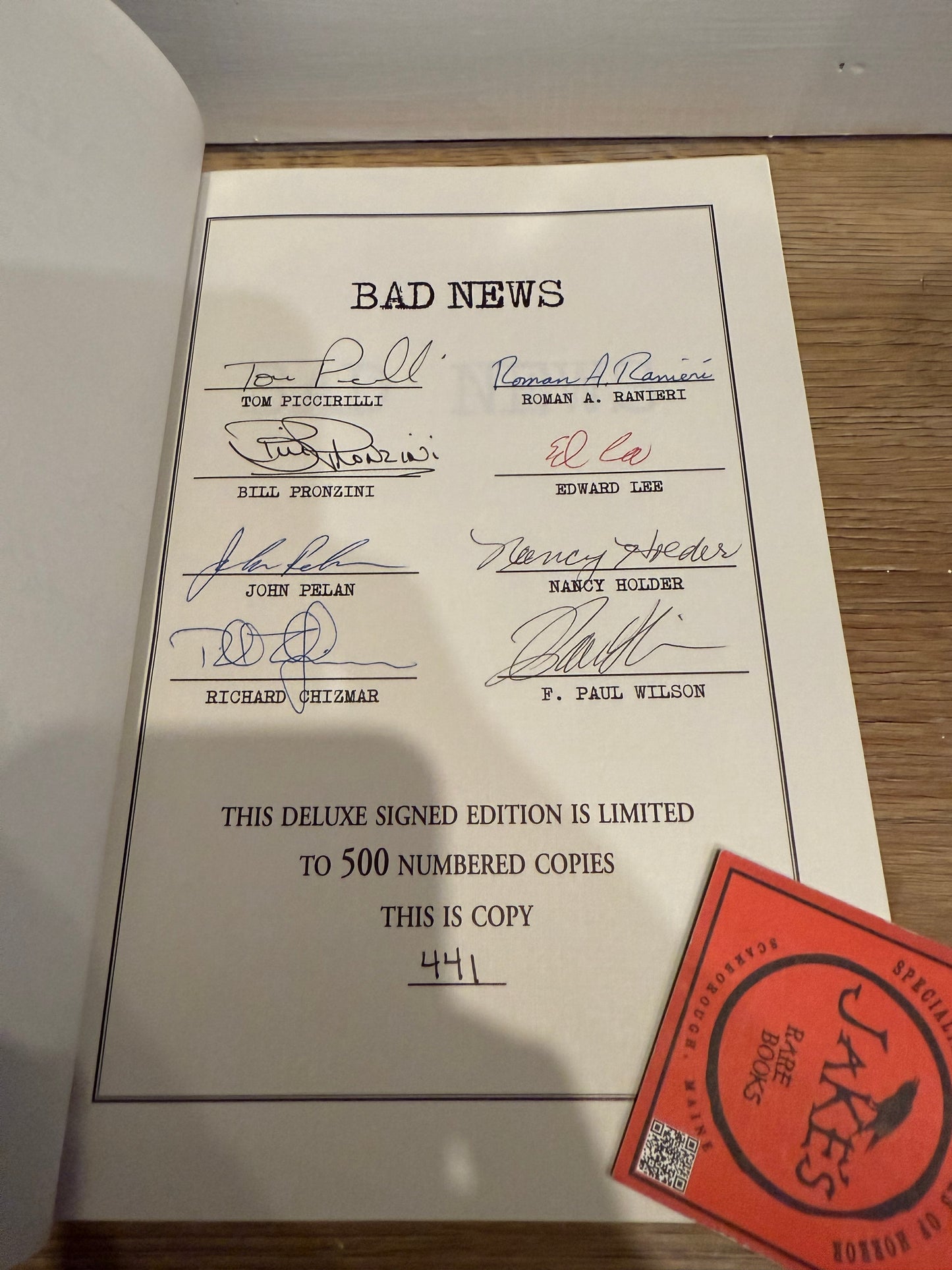 Richard Laymon, Bad News, Signed/Limited #441, Cemetery Dance