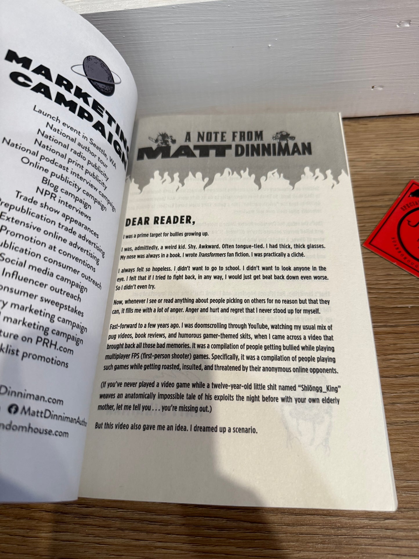 Matt Dinniman, Operation Bounce House, Uncorrected Proof/ARC, SIGNED, Ace Publishing