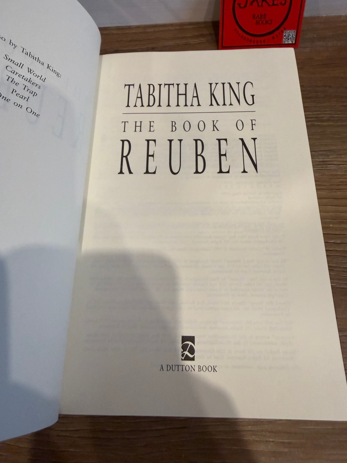 Tabitha King, The Book of Reuben, First Edition, Dutton