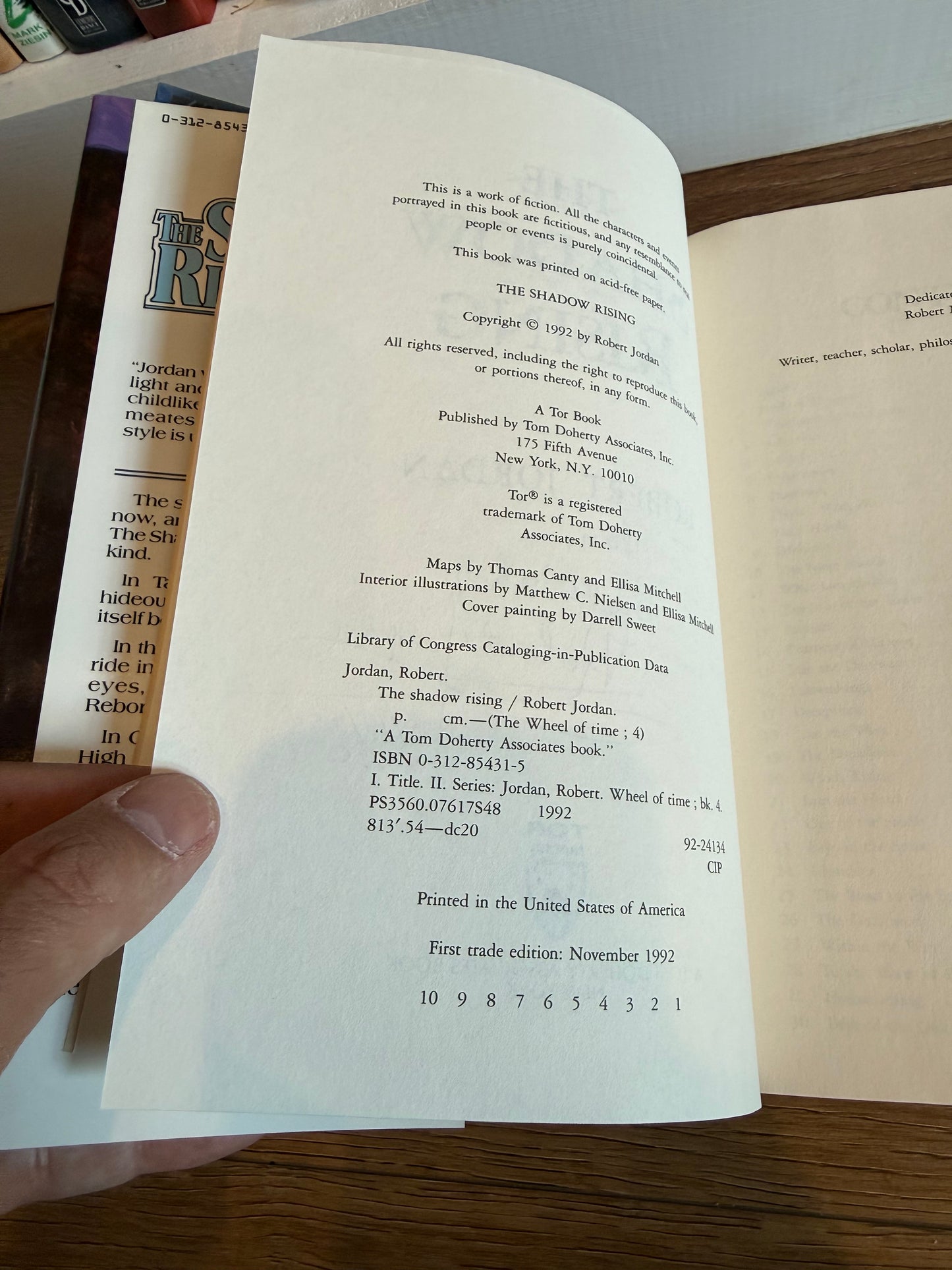 Robert Jordan, The Shadow Rising, INSCRIBED First Edition, Tor Publishing