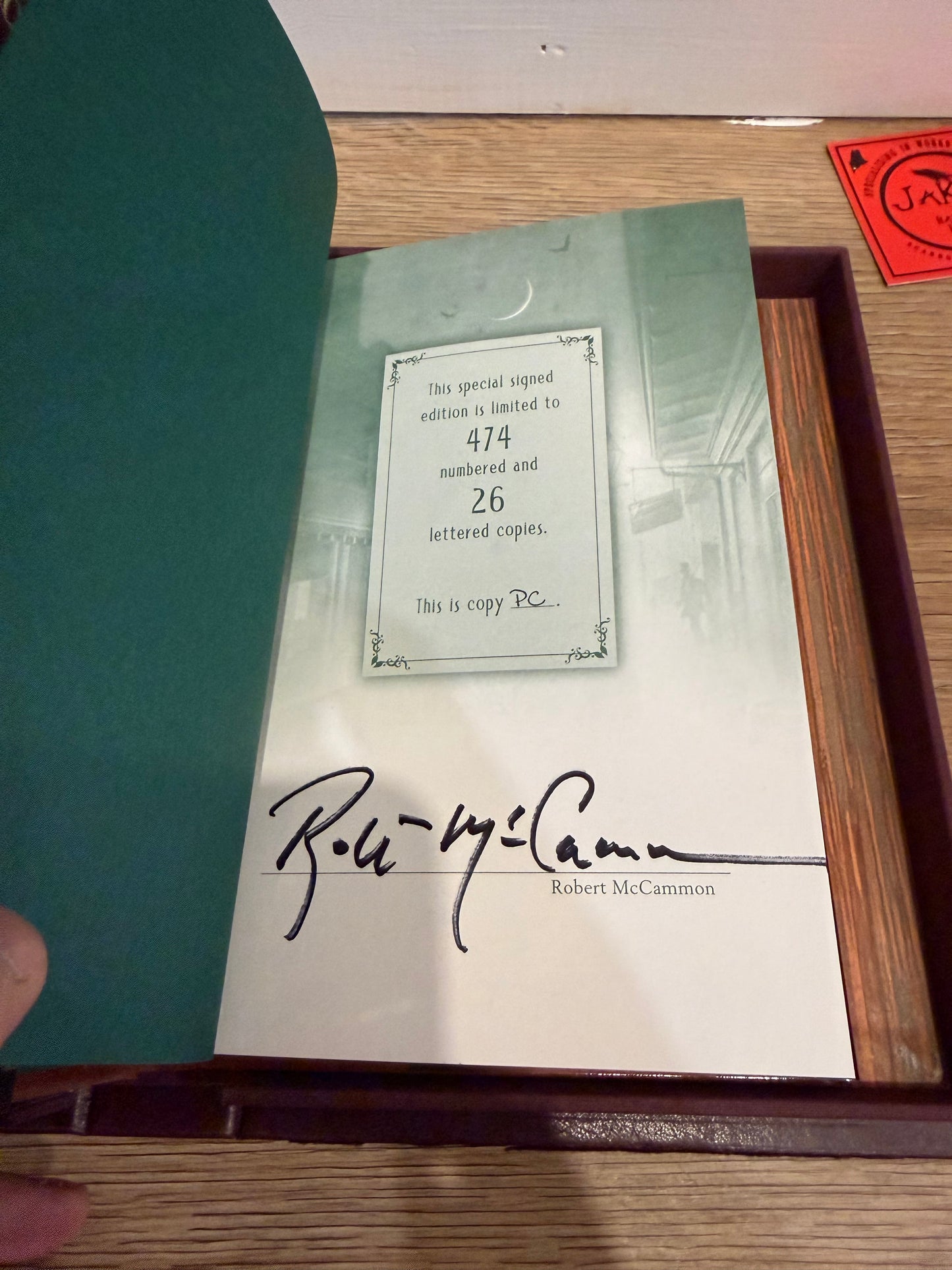 Robert McCammon, I Travel by Night, Lettered Publisher’s Copy, Subterranean Press