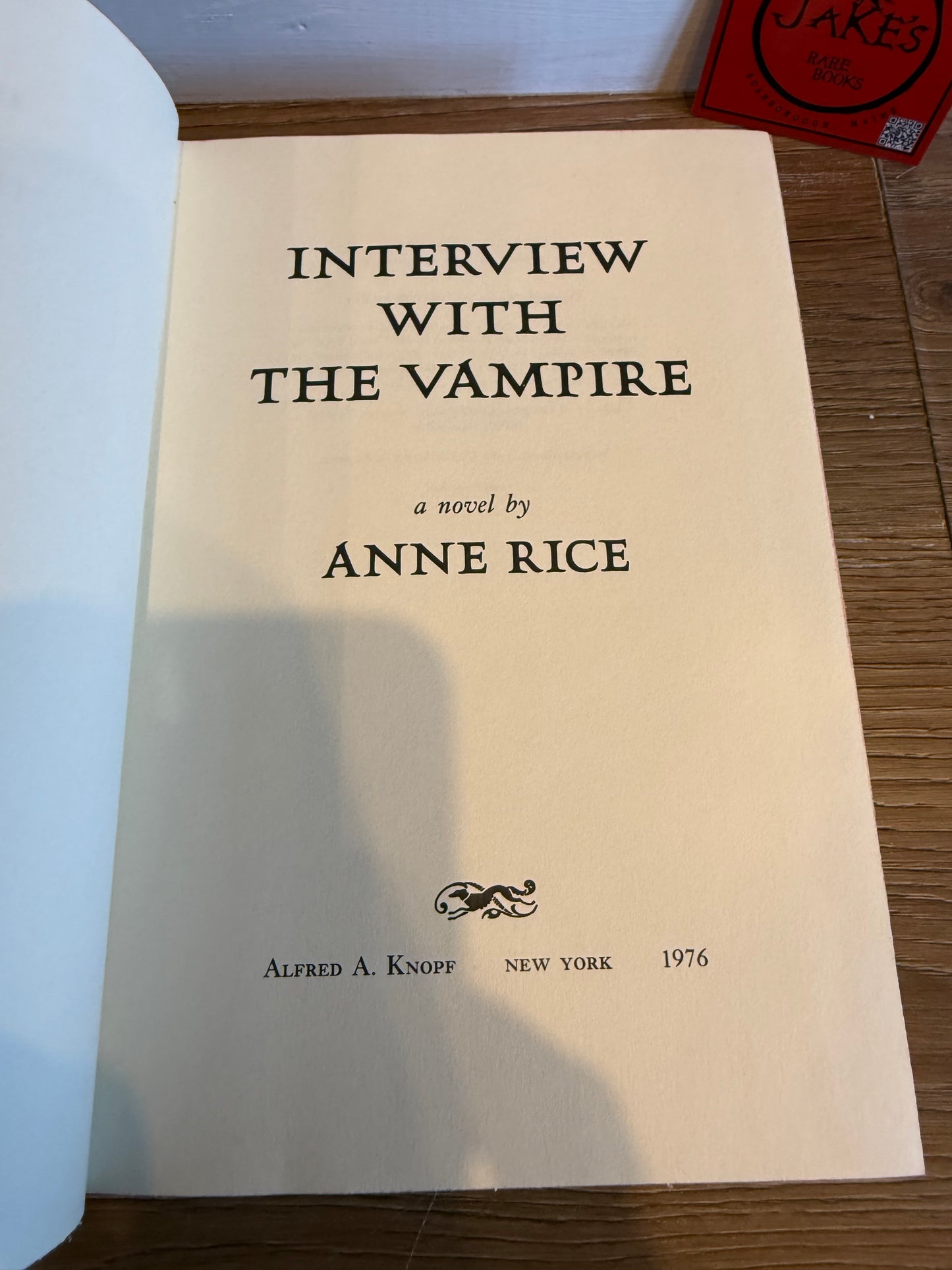 Anne Rice, Interview With a Vampire, First Edition, Knopf Publishing