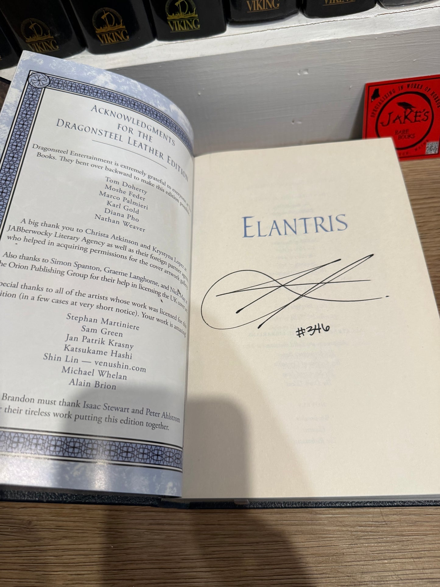 Brandon Sanderson, Elantris, Signed Numbered #346, Dragonsteel