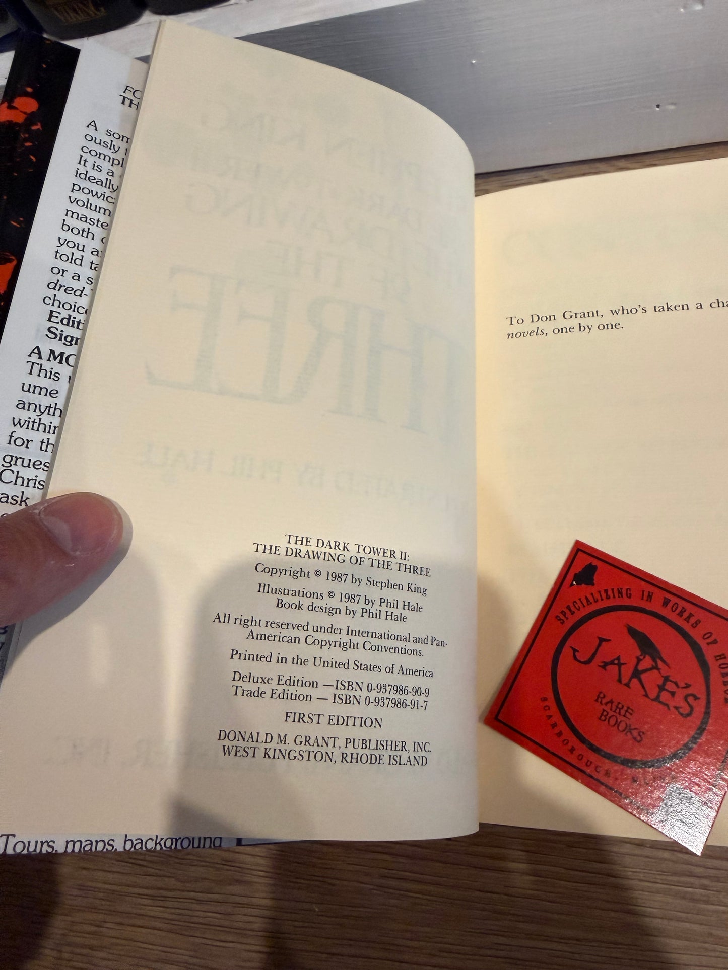 Stephen King, Drawing of the Three, First Printing, Grant Publishing