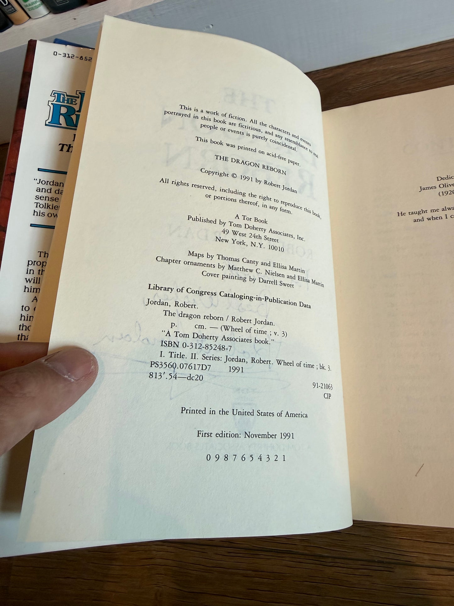 Robert Jordan, The Dragon Reborn,  INSCRIBED First Printing, Tor Publishing