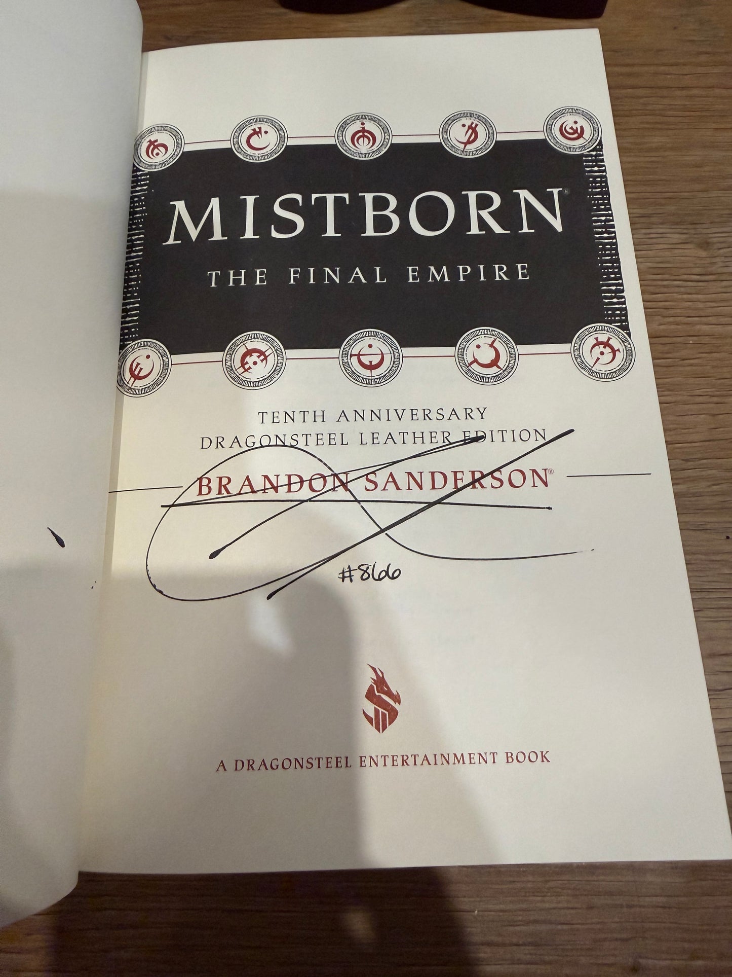 Brandon Sanderson, Mistborn, Signed Numbered #866, Dragonsteel