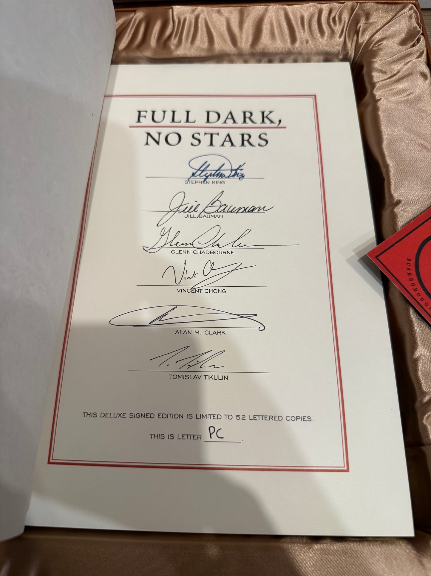 Stephen King, Full Dark No Stars, Lettered Edition, Cemetery Dance