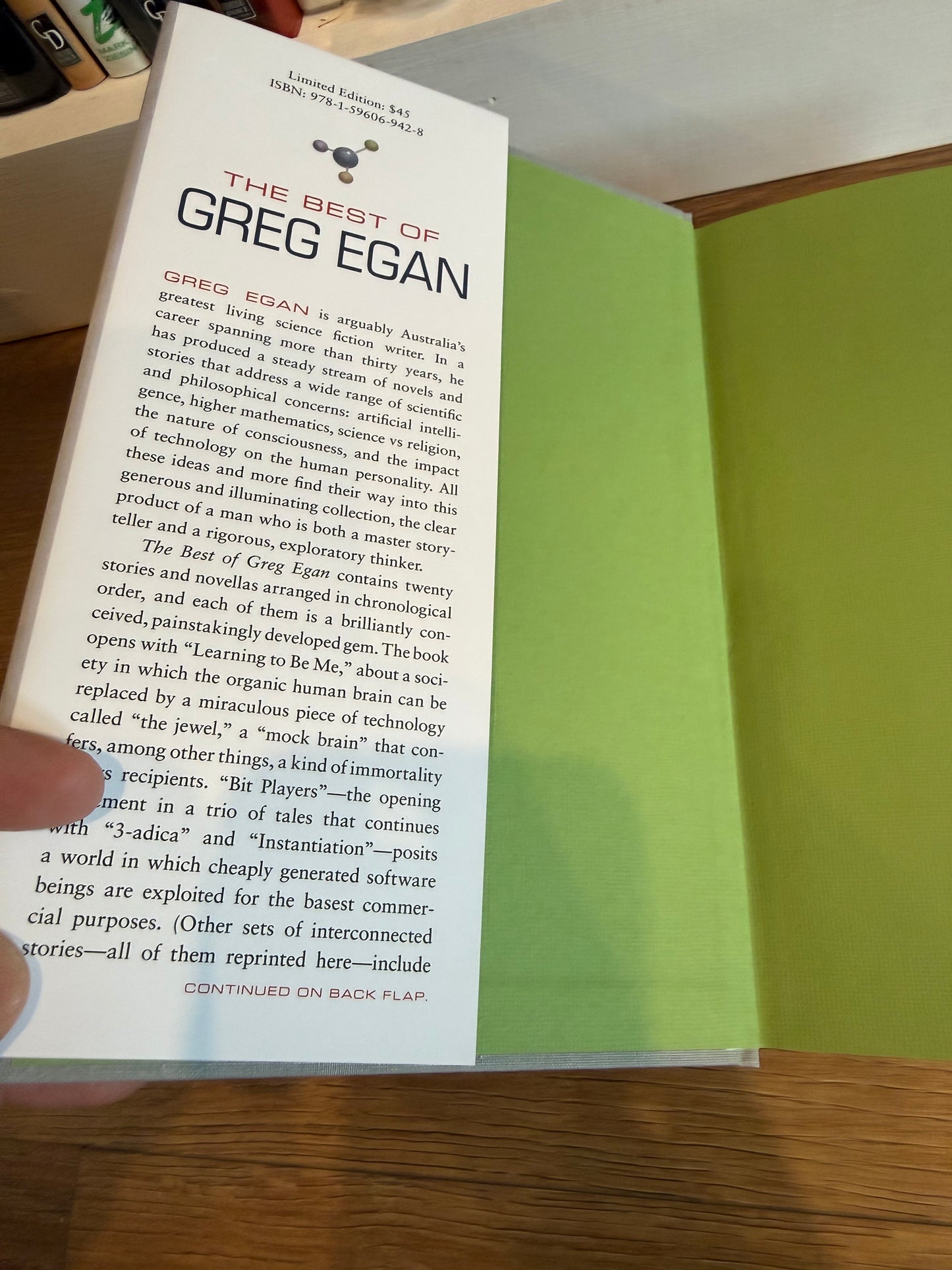 The Best of Greg Egan, First Trade Edition,  Subterranean Press