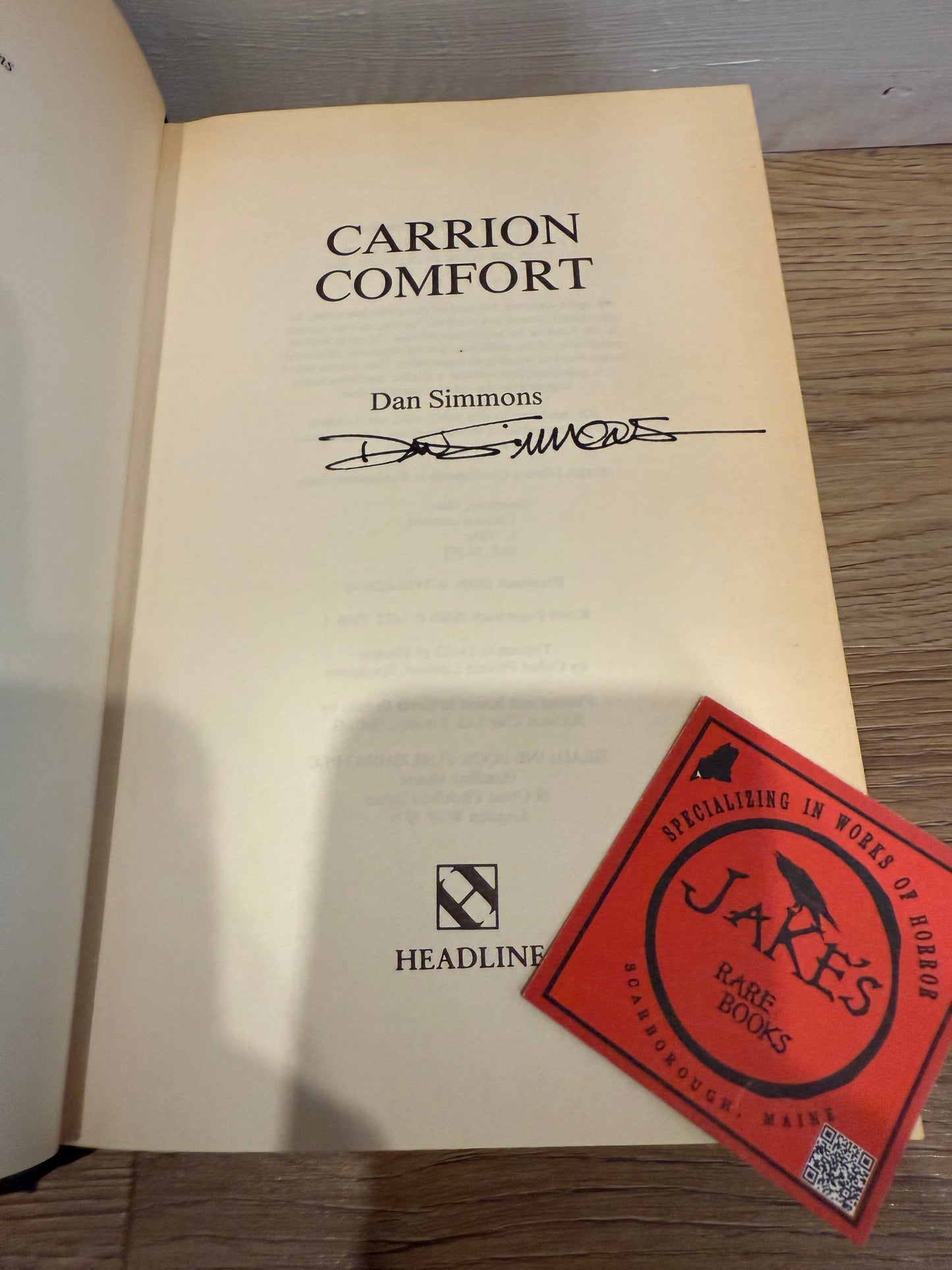 Dan Simmons, Carrion Comfort, UK First Edition SIGNED