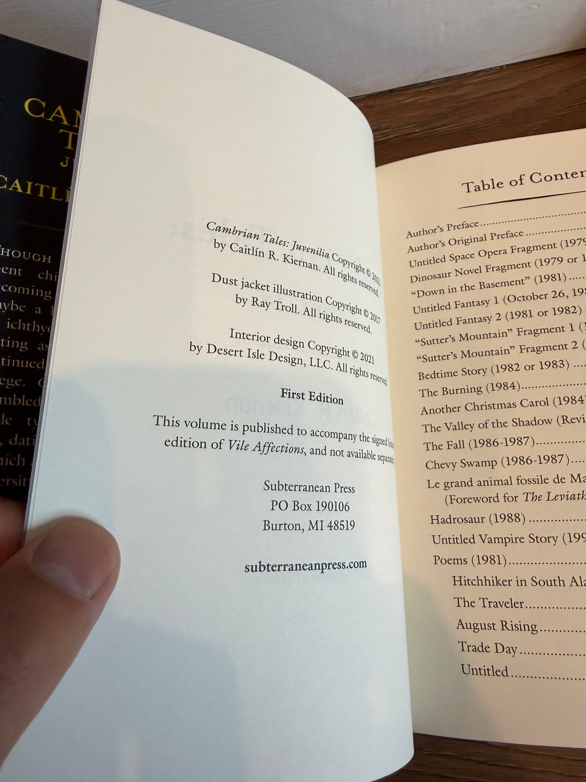 Caitlin R. Kiernan, Cambrian Tales, First Edition, Subterranean Press