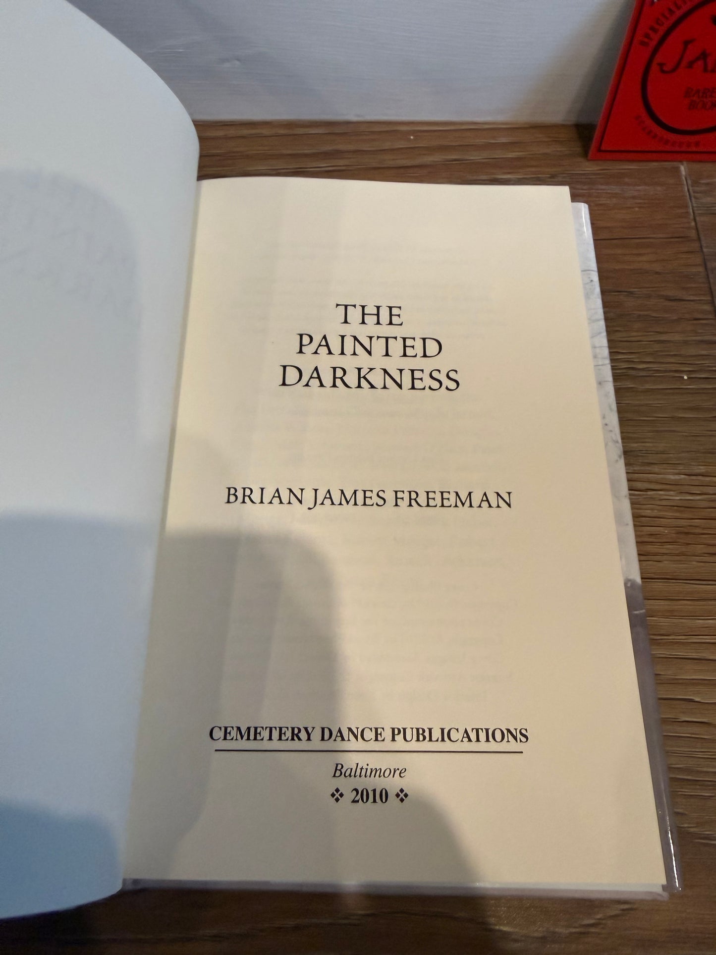Brian James Freeman, The Painted Darkness, First Edition, Cemetery Dance