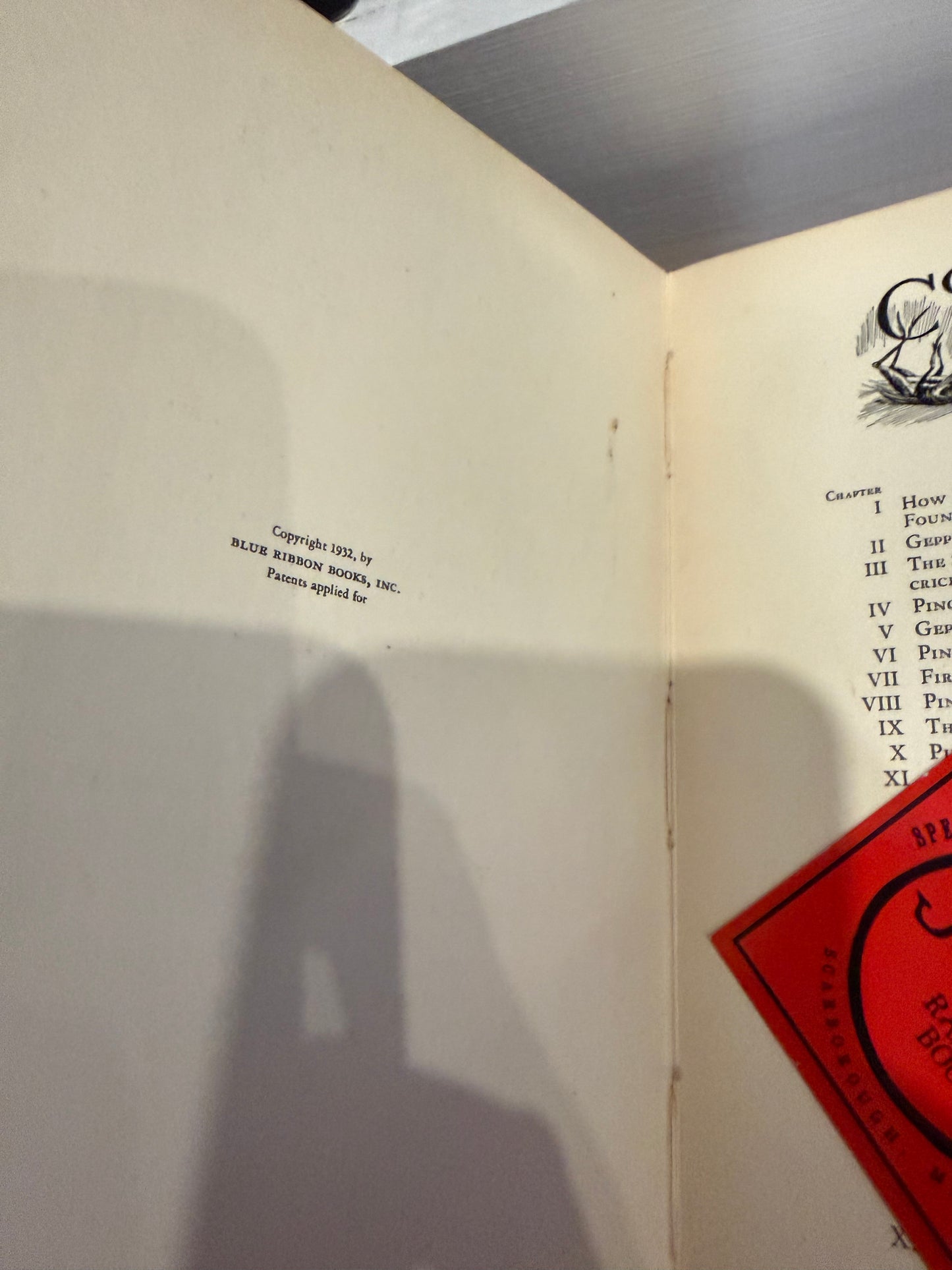 Pinocchio Pop-Up Book, 1932, Blue Ribbon Books