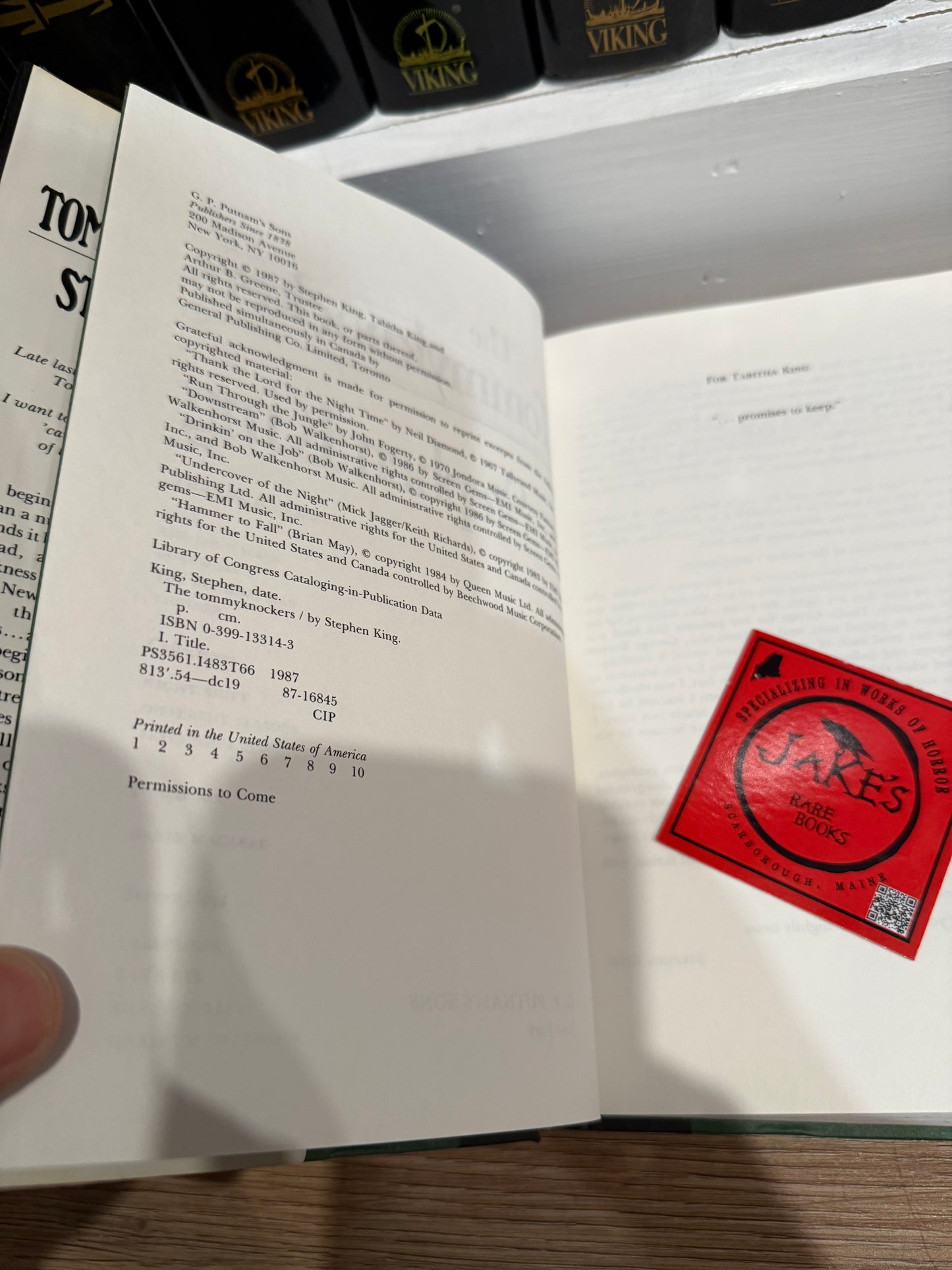 Stephen King, The Tommyknockers, First Edition, Putnam Press