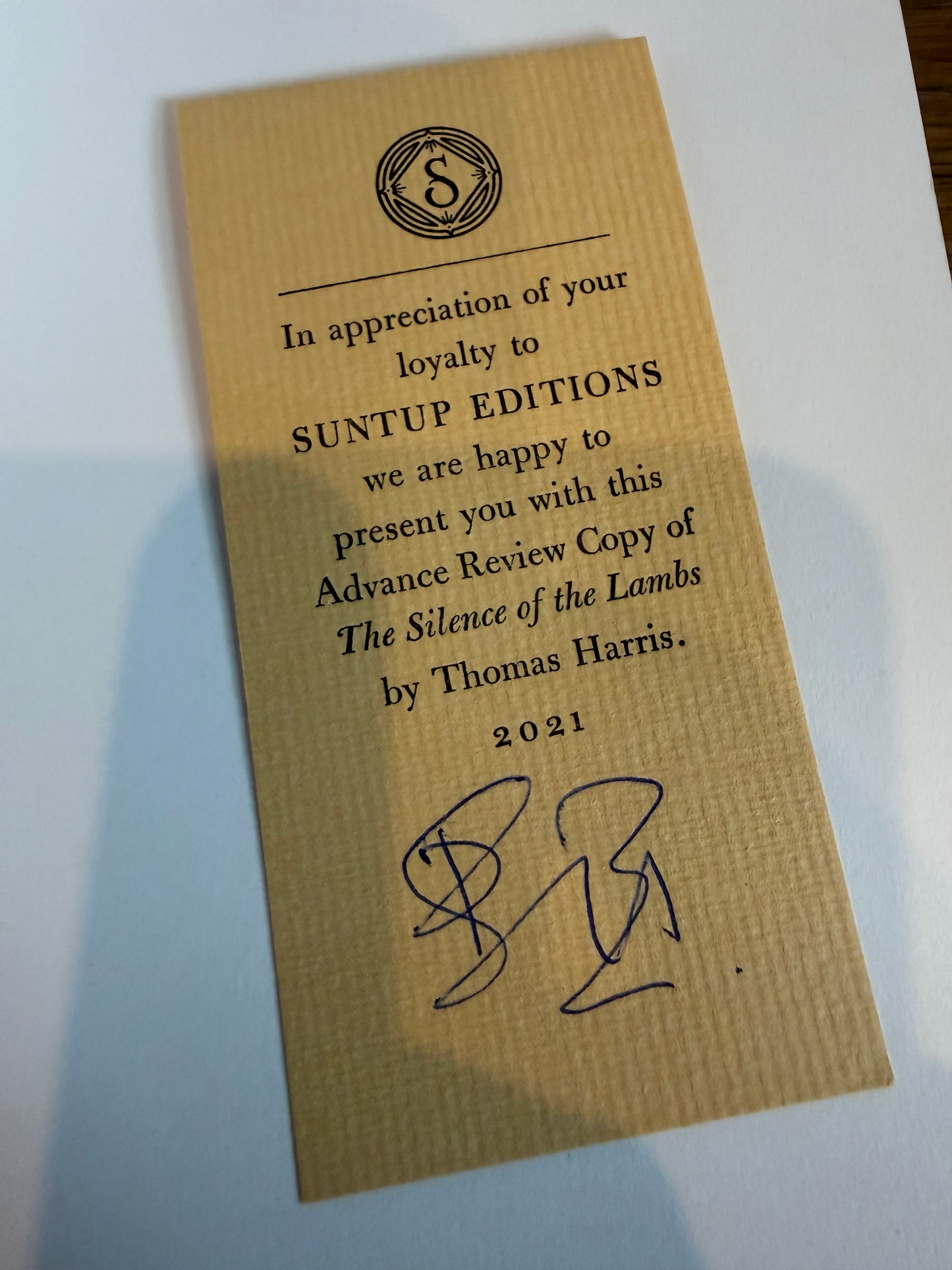 Thomas Harris, The Silence of the Lambs, Advance Review Copy, Suntup Press