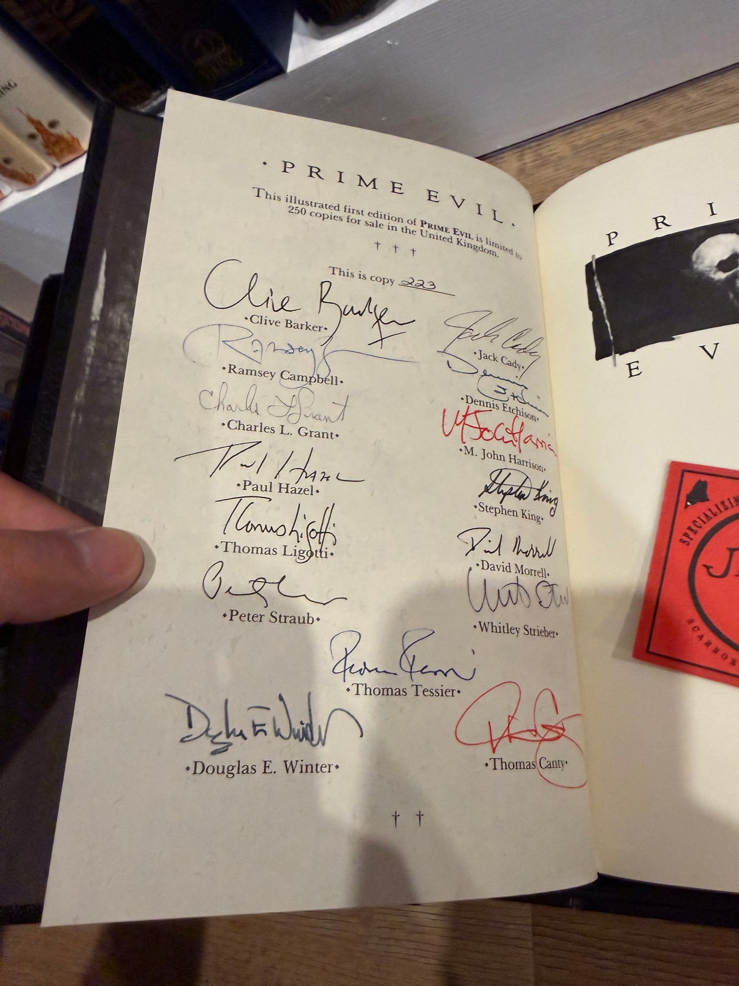 Prime Evil, UK Signed Limited #223, Bantam Books