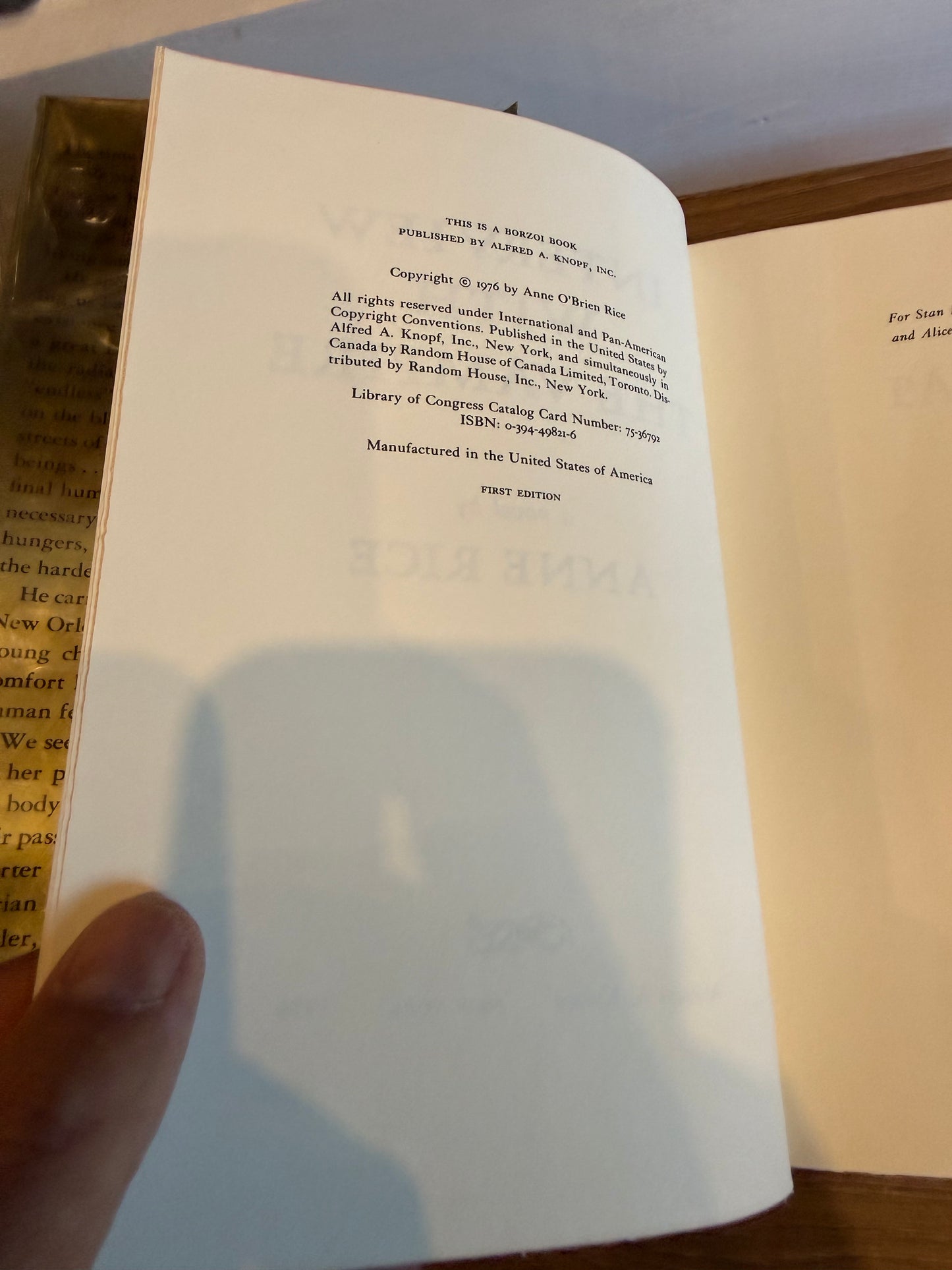 Anne Rice, Interview With a Vampire, First Edition, Knopf Publishing
