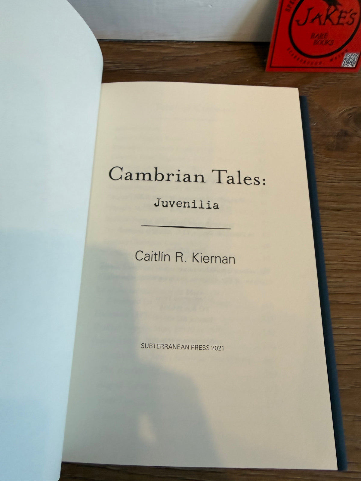 Caitlin R. Kiernan, Cambrian Tales, First Edition, Subterranean Press