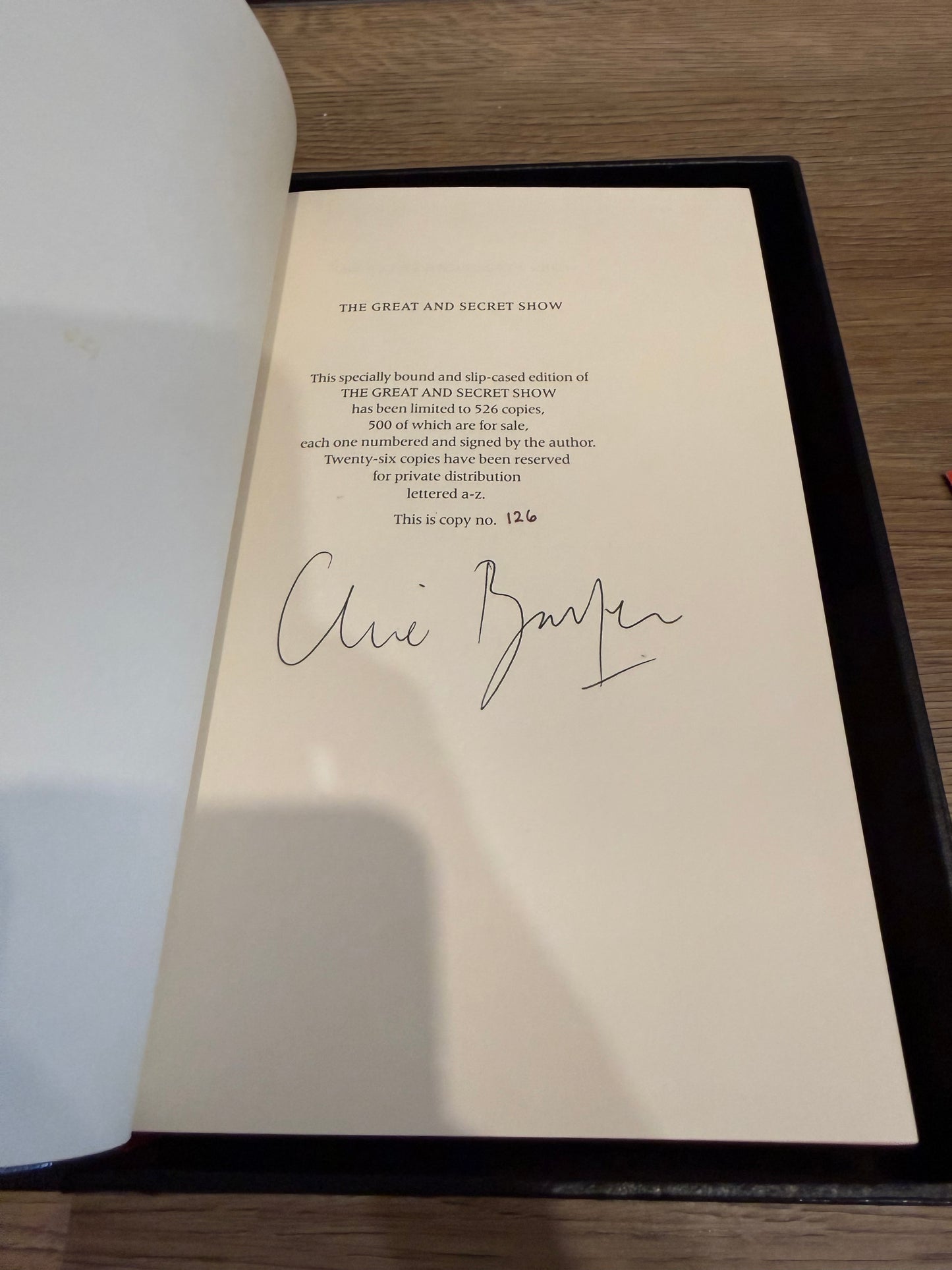 Clive Barker, The Great and Secret Show, Signed/Limited #126