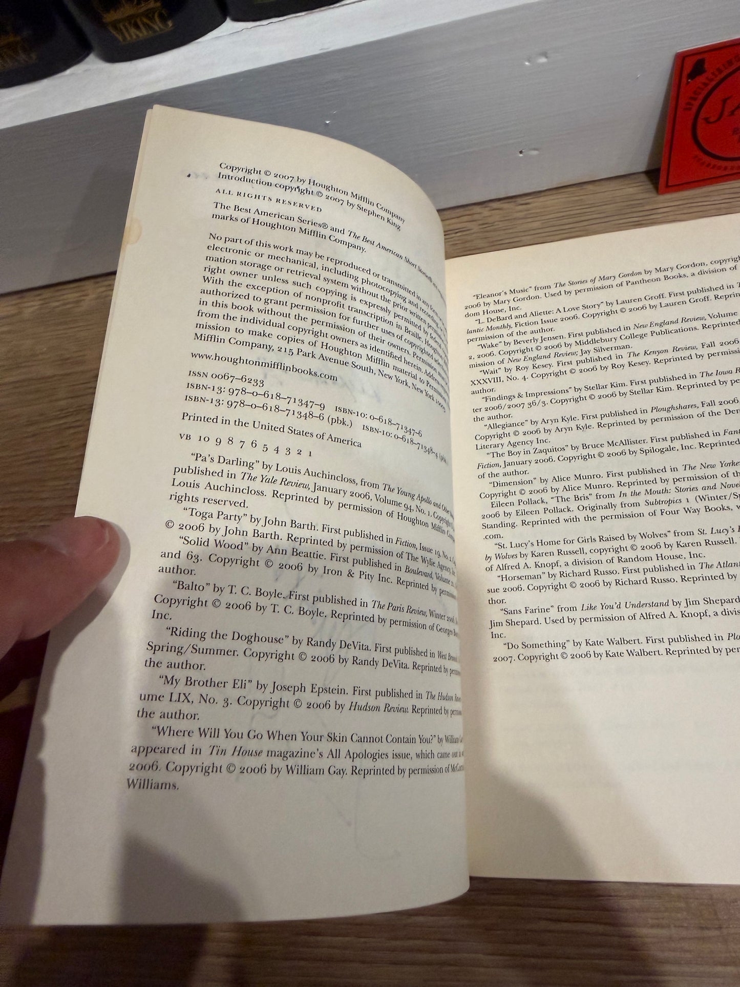 Best American Short Stories, First Edition, Signed by Stephen King, Houghton Mifflin