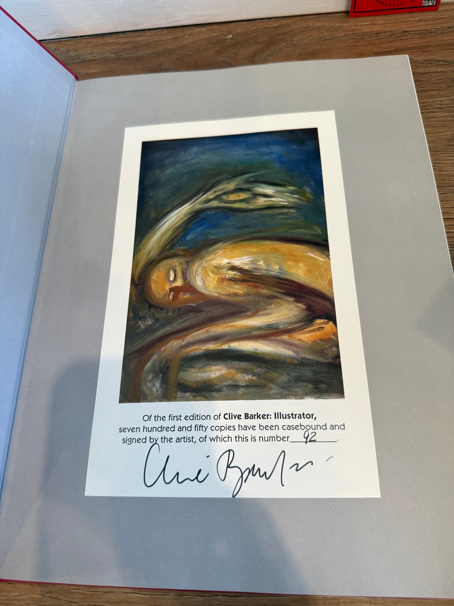 Clive Barker, Illustrator, Signed Limited #92