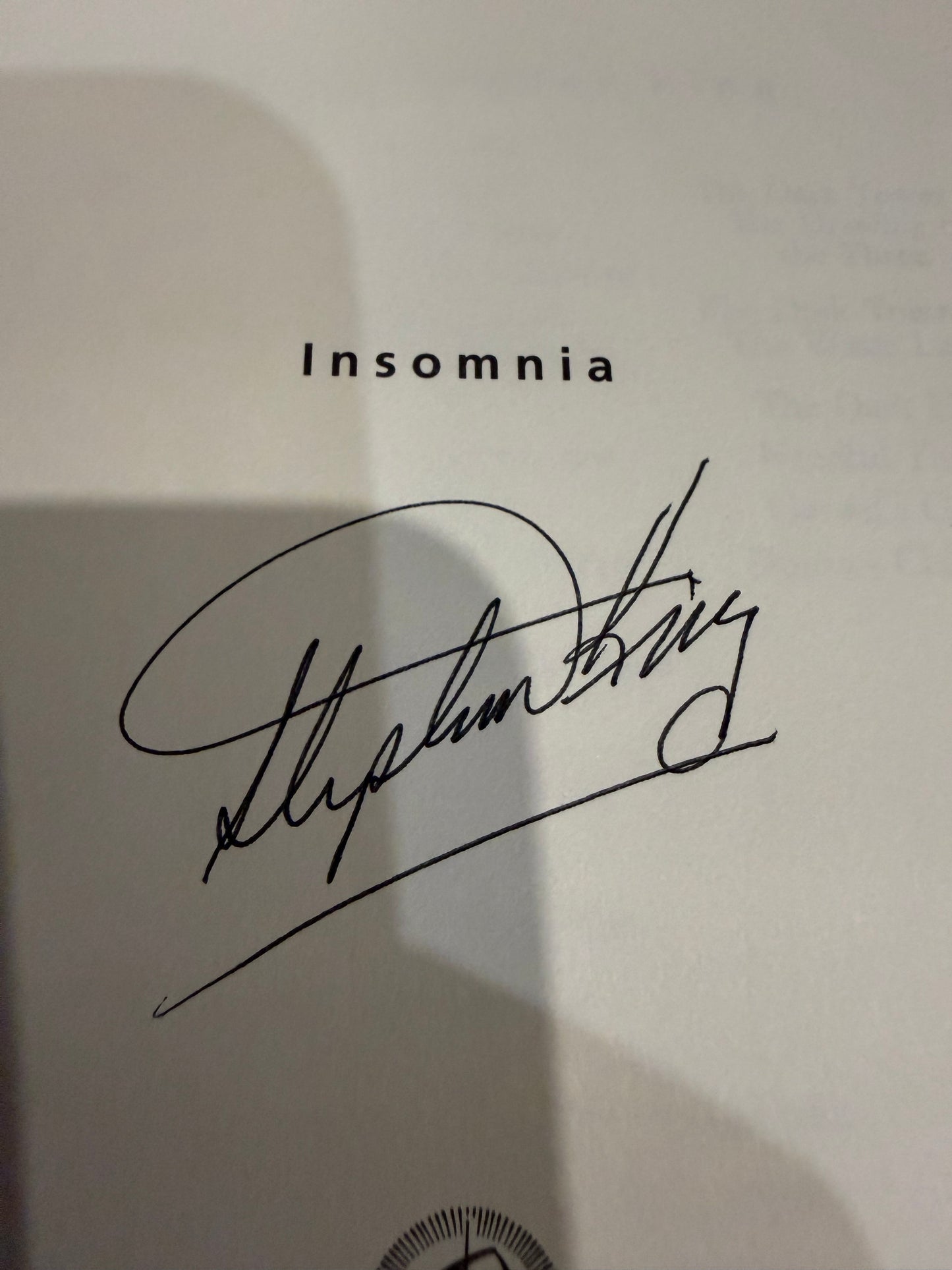 Stephen King, Insomnia First Edition Signed, Viking