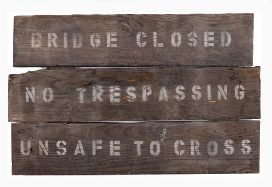 Salem’s Lot, Bridge Closed Wooden Sign, Screen Used, Max Production 2024