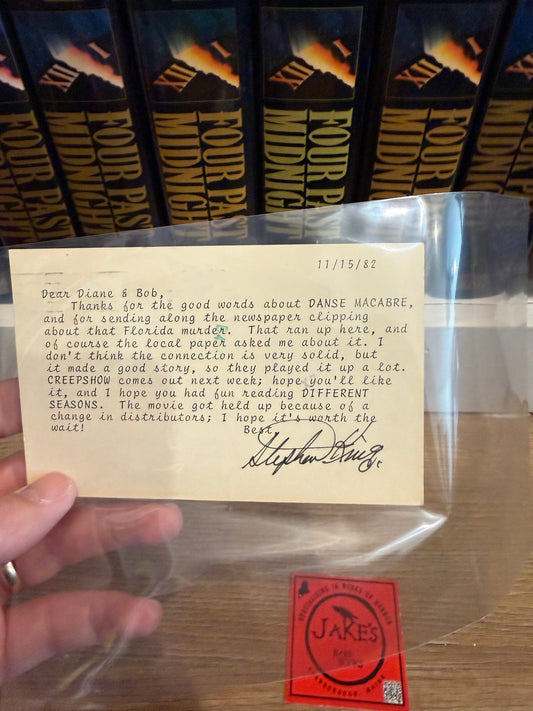 Stephen King, Personalized and Signed Postcard