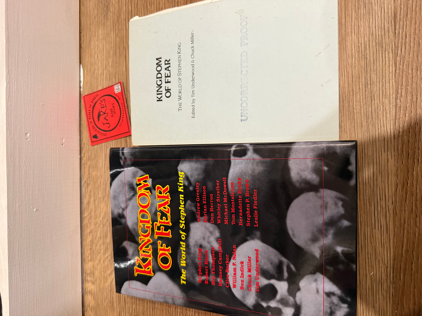 Kingdom of Fear, First Edition and Uncorrected Proof, Underwood Miller