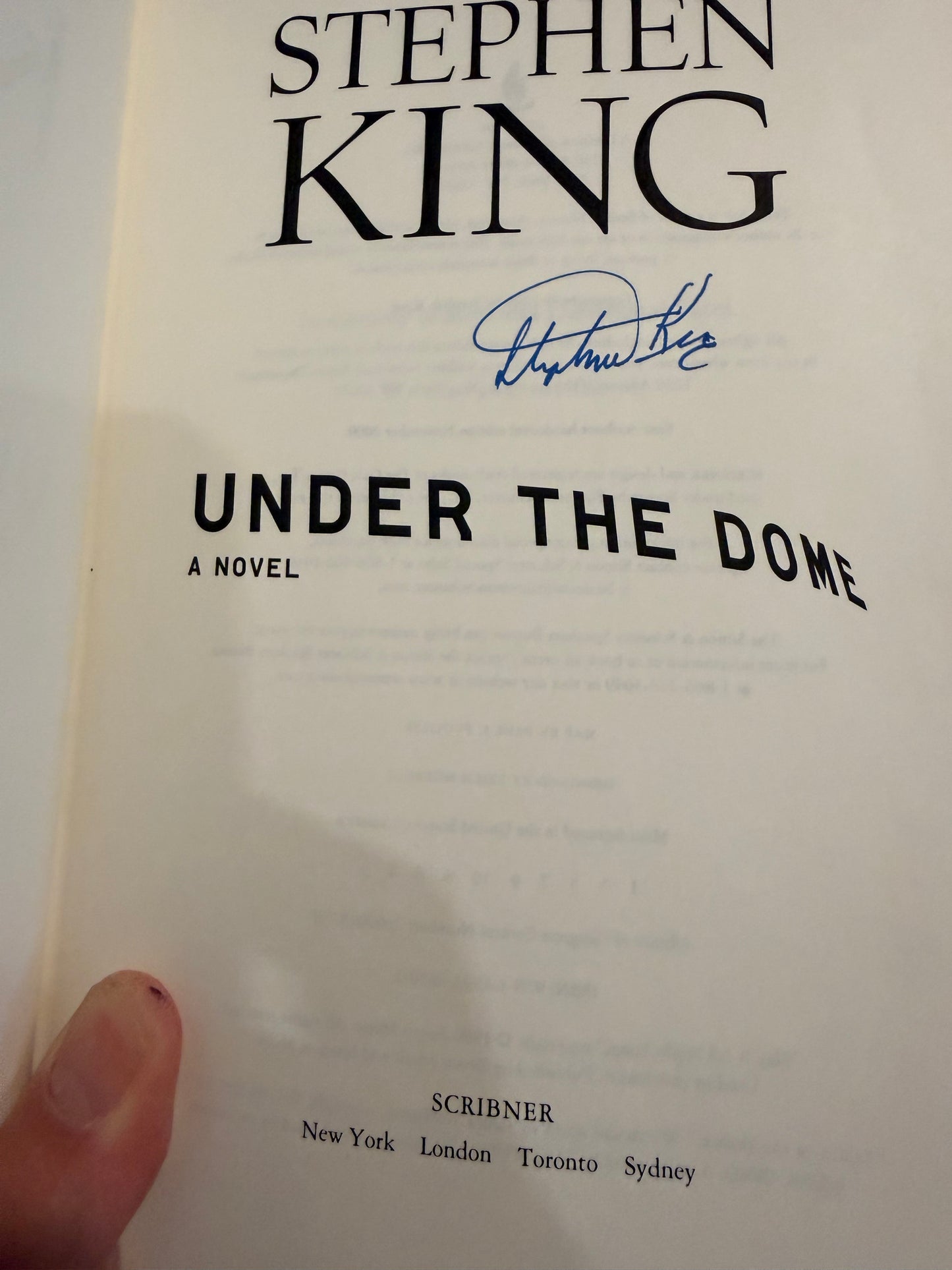 Stephen King, Under the Dome, First Printing, SIGNED, Scribner