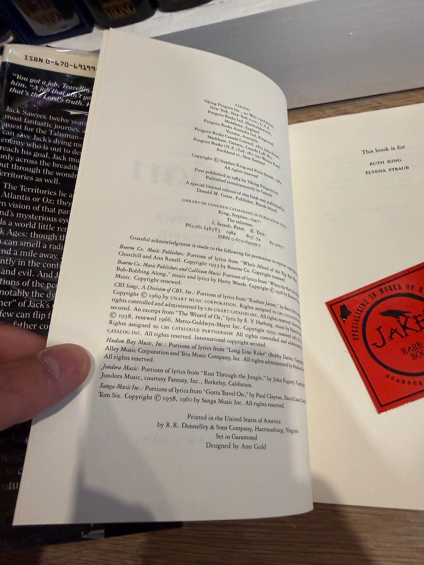 Stephen King, Talisman, First Edition, Viking Publishing