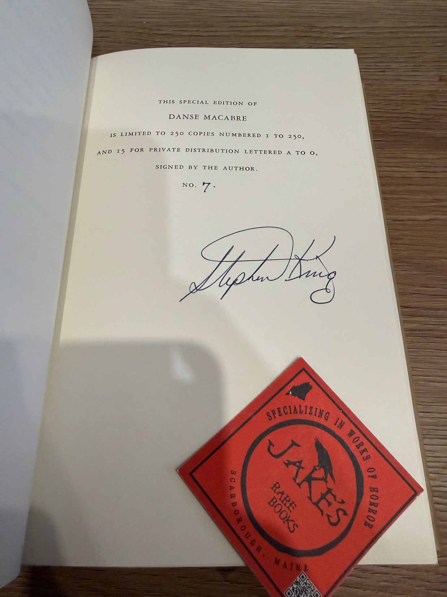 Stephen King, Danse Macabre, Signed/Limited #7, Everest House
