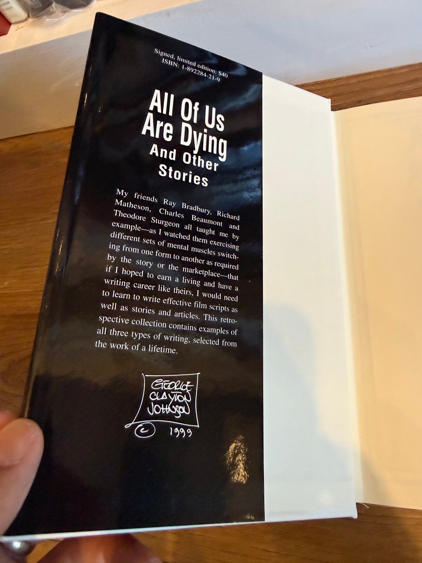 George Clayton Johnson, All of Us Are Dying, Signed Limited #12, Subterranean Press
