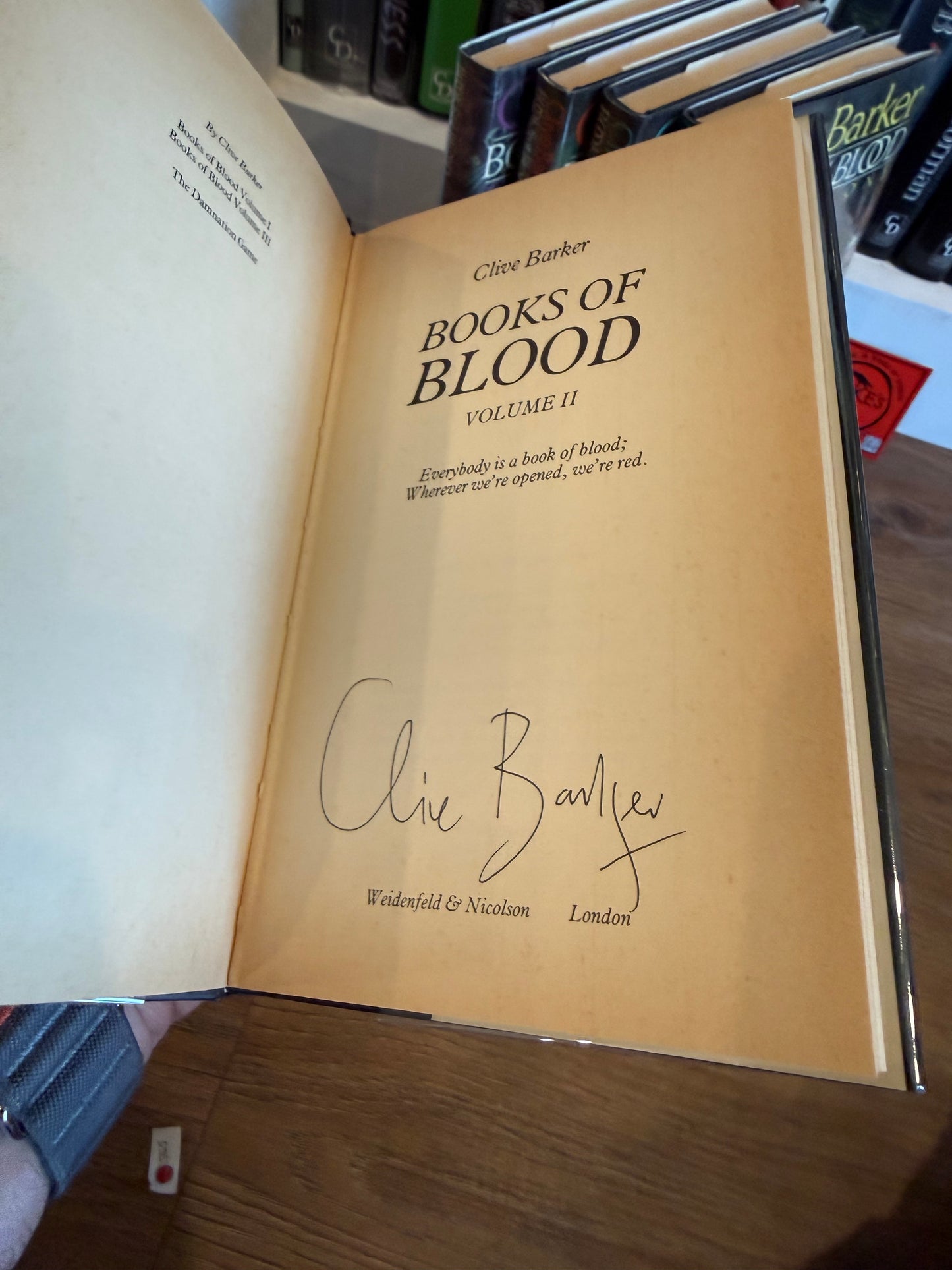 Clive Barker, Books of Blood, UK True First Edition 1-6 Set, Weidenfeld and Nicolson
