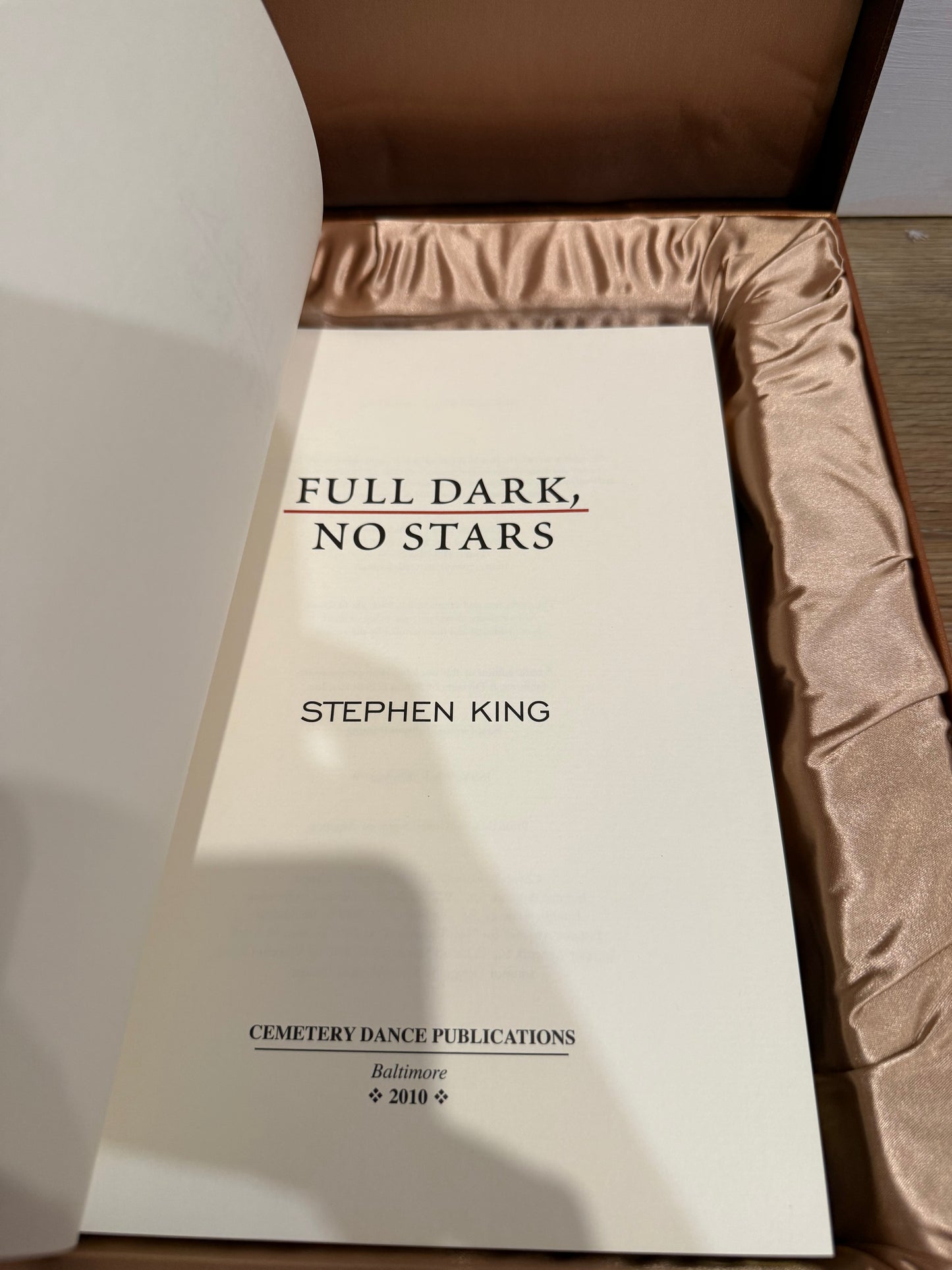 Stephen King, Full Dark No Stars, Lettered Edition, Cemetery Dance